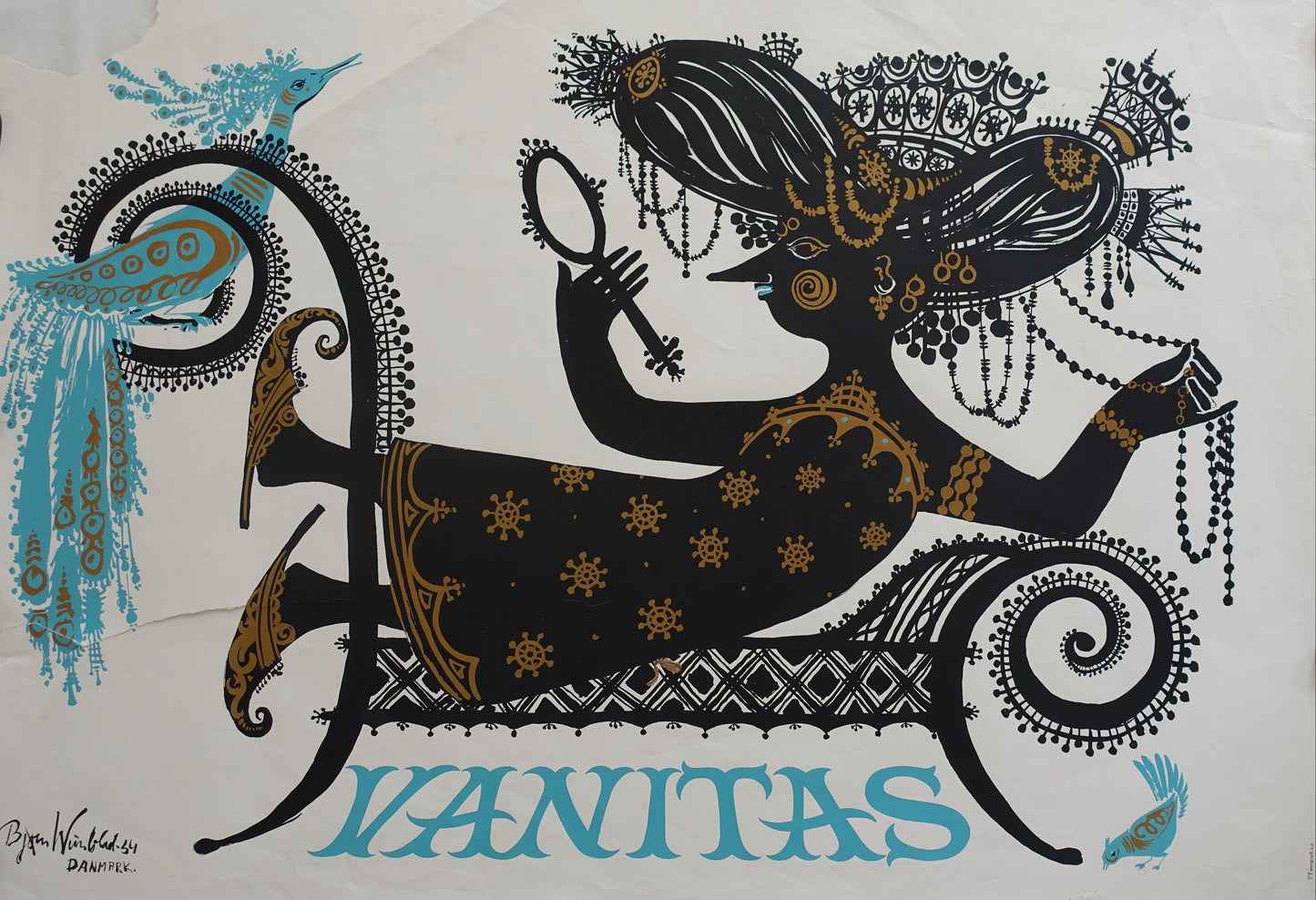 1954 Wiinblad Vanitas (blue version) - Original Vintage Poster