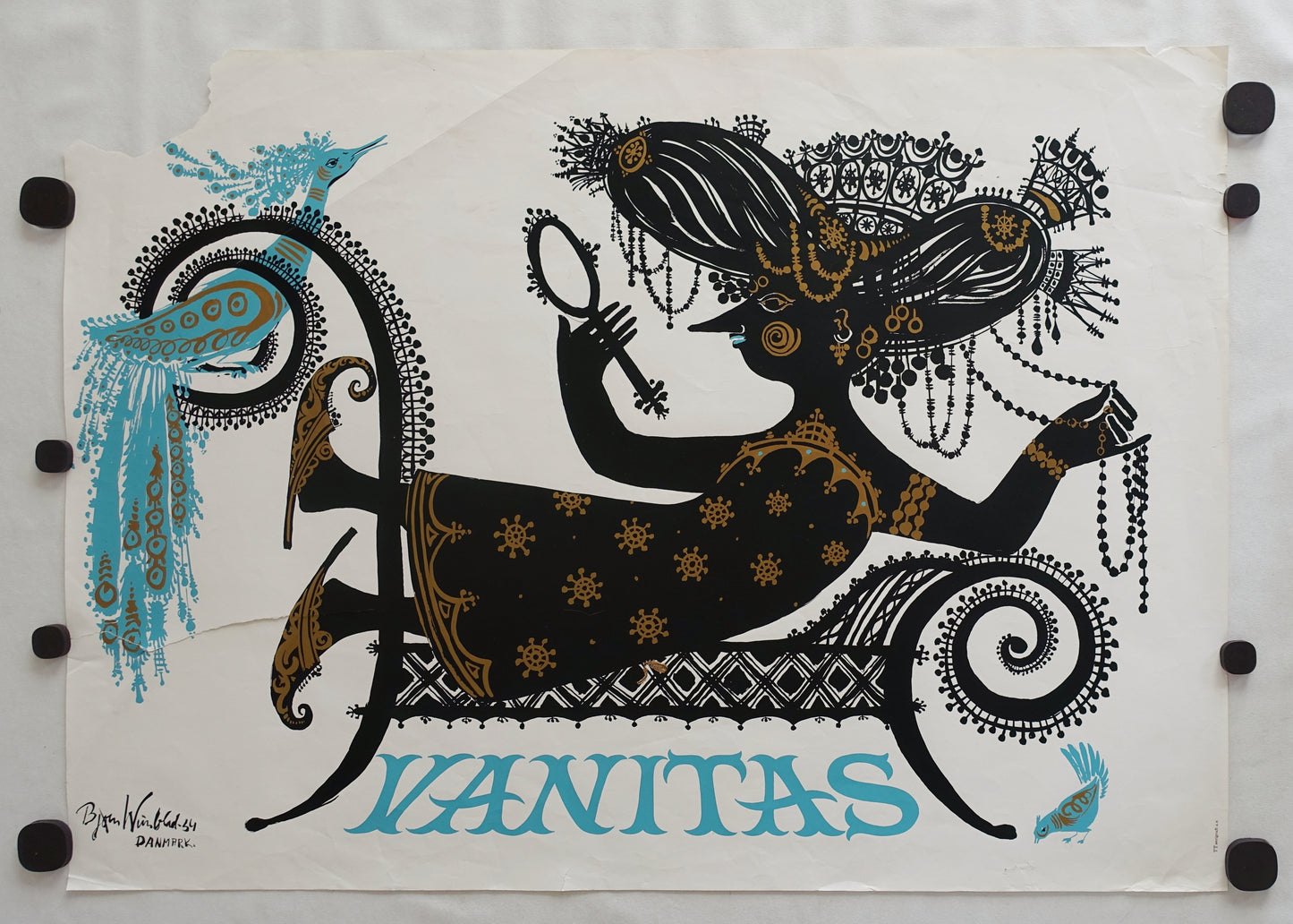 1954 Wiinblad Vanitas (blue version) - Original Vintage Poster