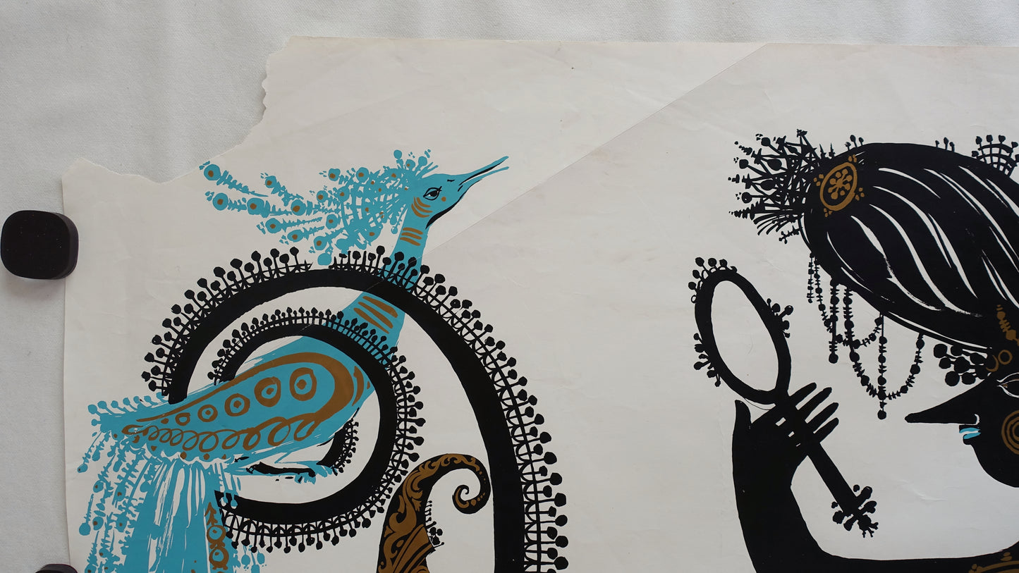 1954 Wiinblad Vanitas (blue version) - Original Vintage Poster