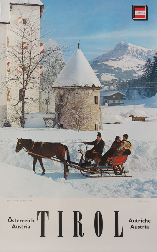 1960s Kitzbuhel, Tirol (winter)- Austria Travel Poster - Original Vintage Poster