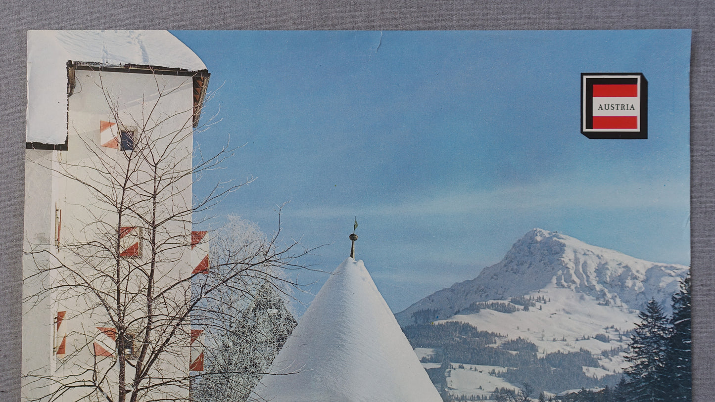 1960s Kitzbuhel, Tirol (winter)- Austria Travel Poster - Original Vintage Poster