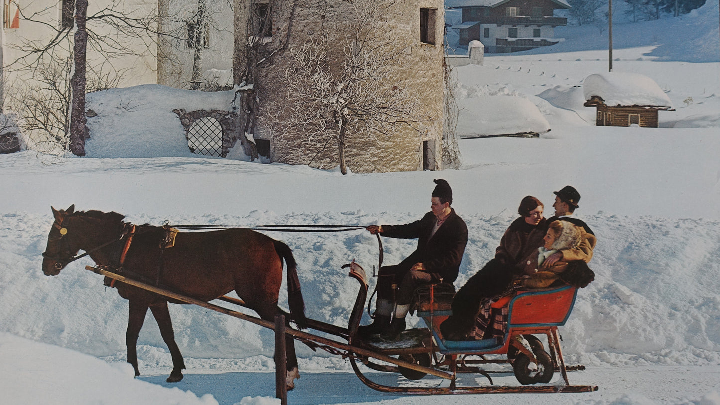 1960s Kitzbuhel, Tirol (winter)- Austria Travel Poster - Original Vintage Poster