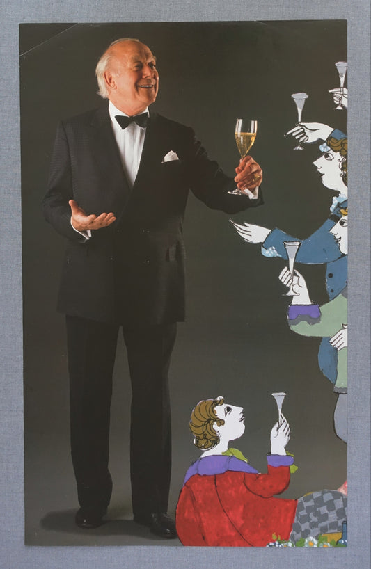 1990s Wiinblad toasting with his art - Original Vintage Poster