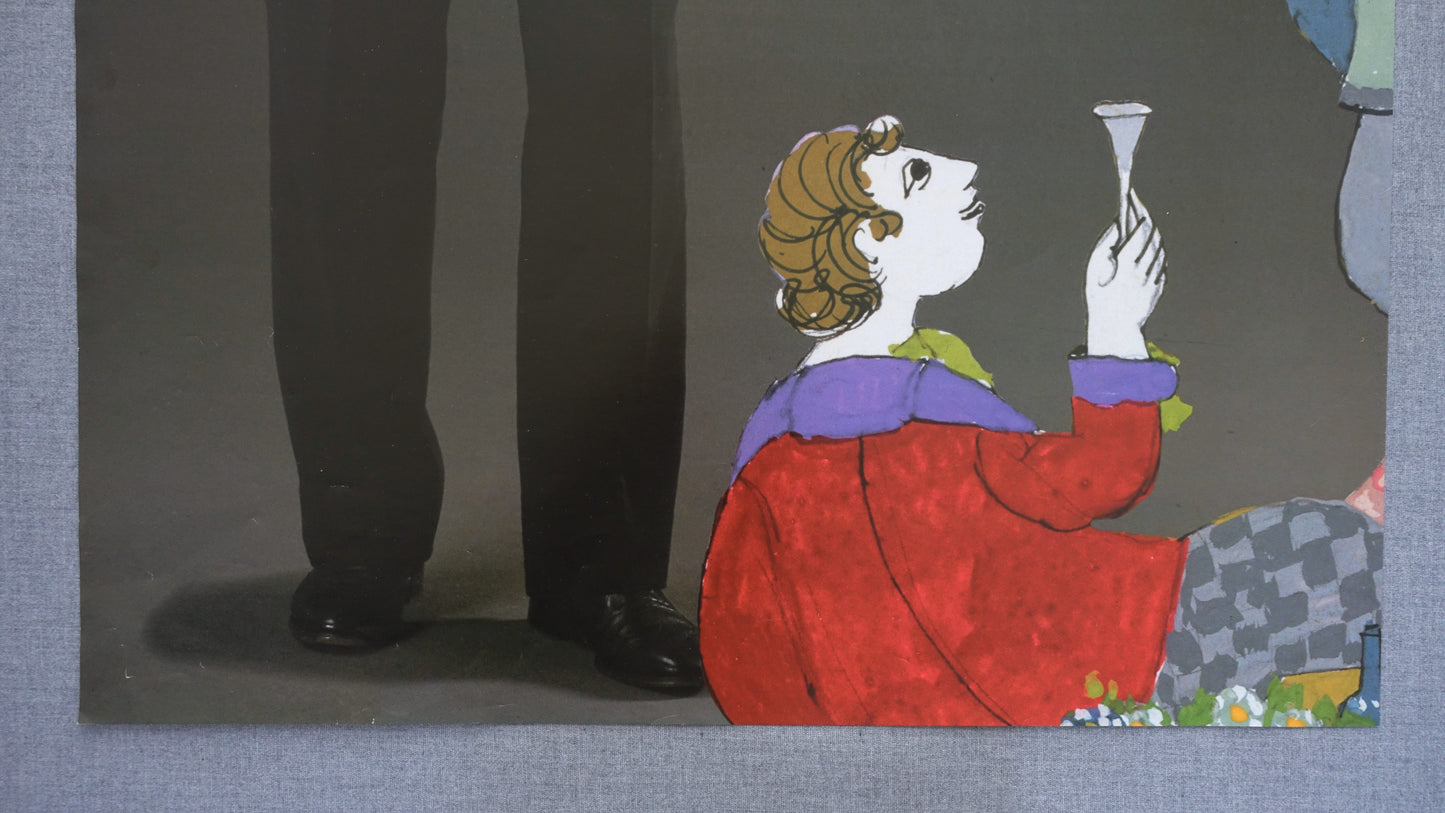 1990s Wiinblad toasting with his art - Original Vintage Poster