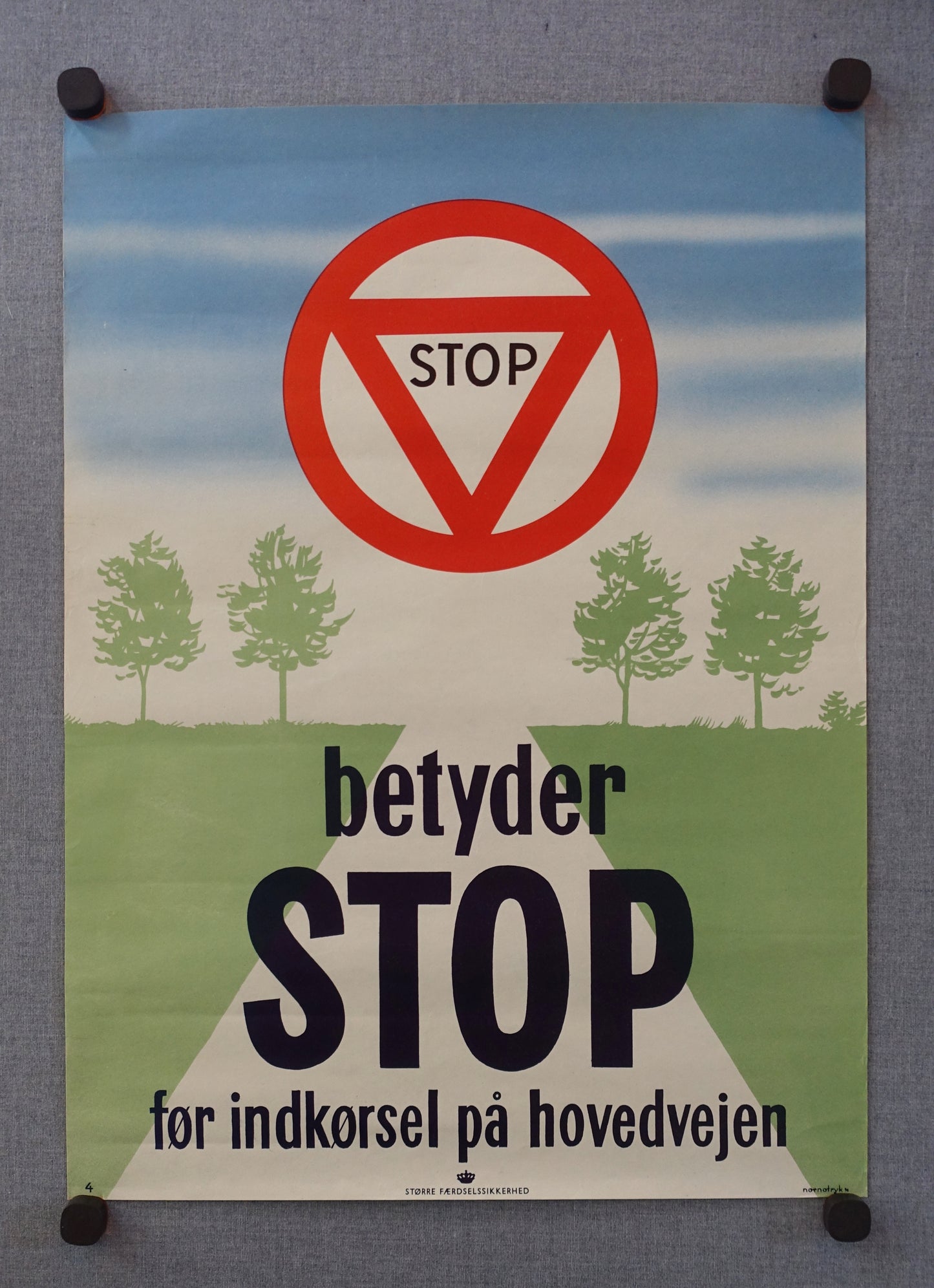 1950s Stop Sign Traffic Poster - Original Vintage Poster