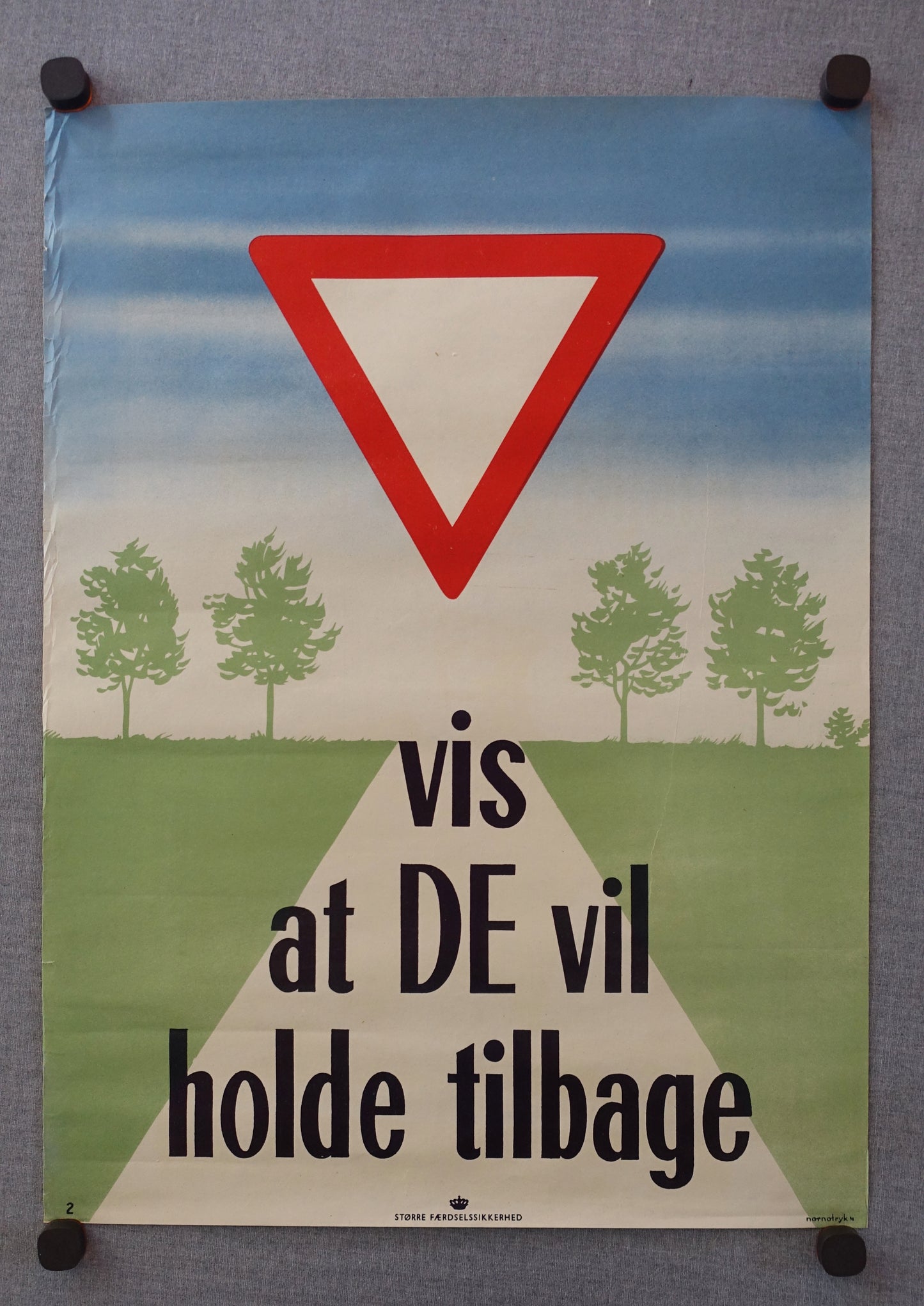 1950s Yield Sign Traffic Poster - Original Vintage Poster