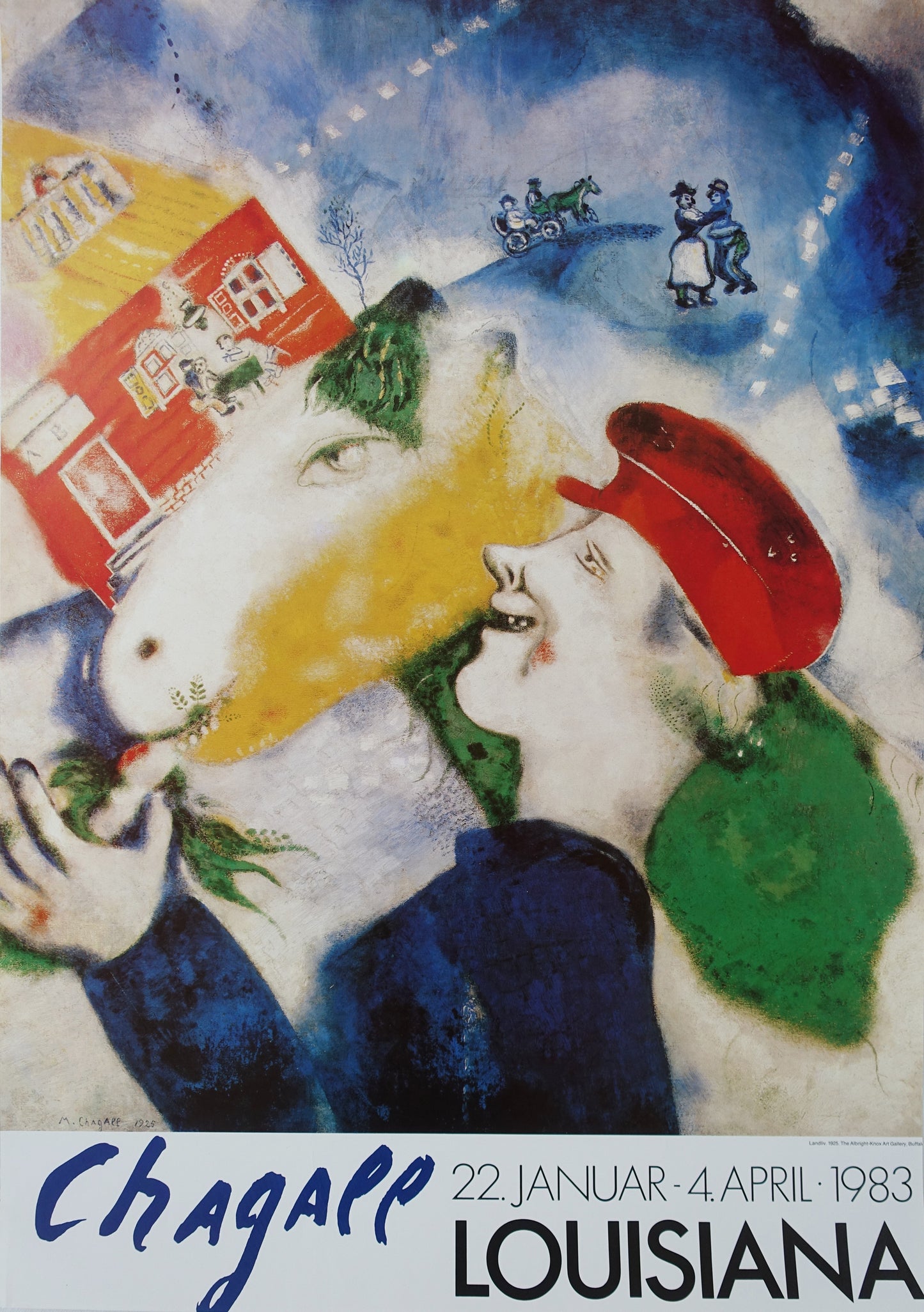 1983 Chagall Peasant Life on Louisiana Museum of Modern Art - Original Vintage Poster