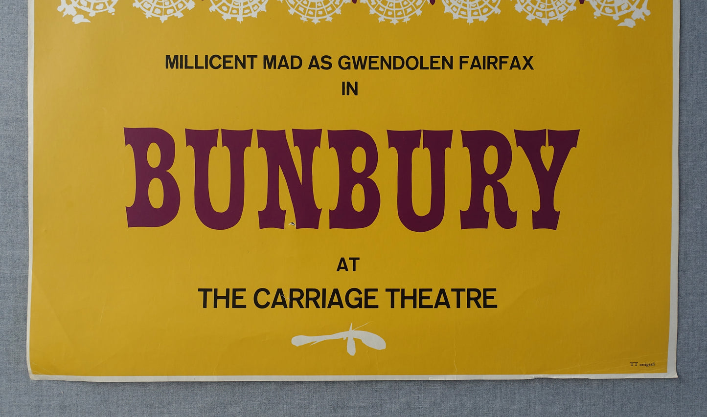 1963 Wiinblad's "Bunbury" at The Carriage Theater (yellow version) - Original Vintage Poster