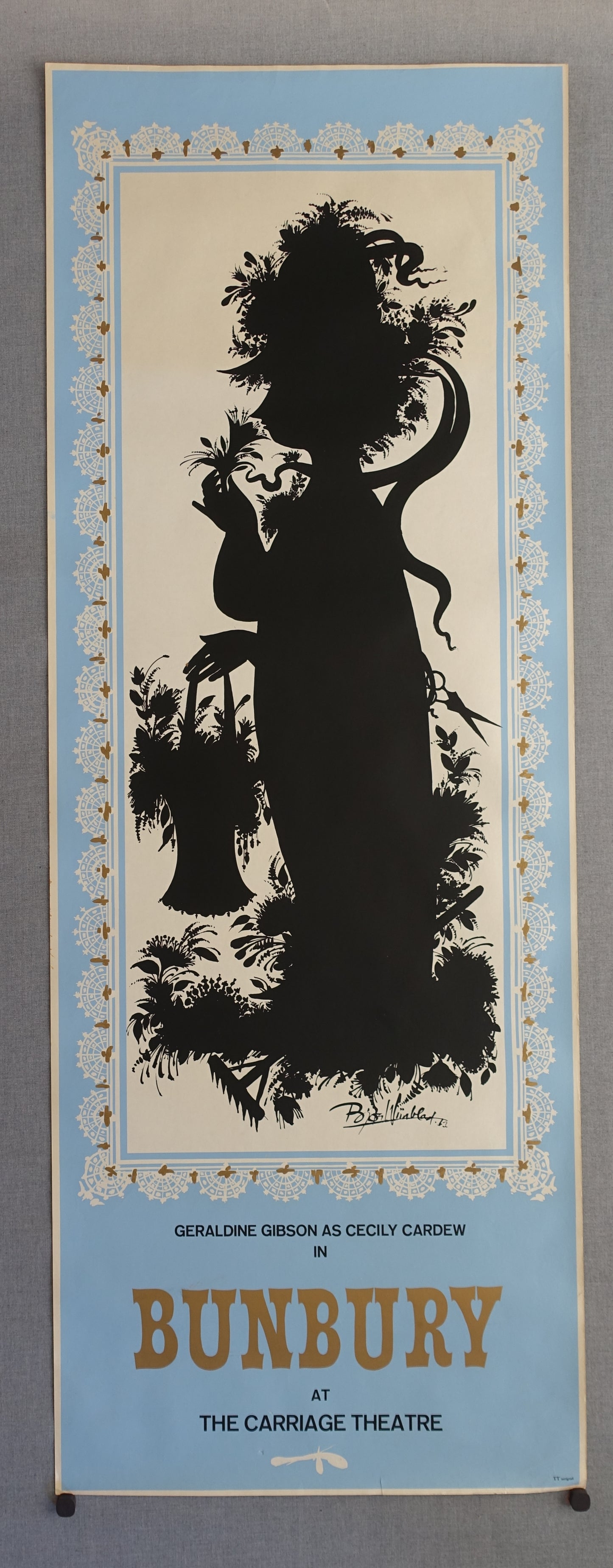 1963 Wiinblad's Bunbury at The Carriage Theater (blue version) - Original Vintage Poster