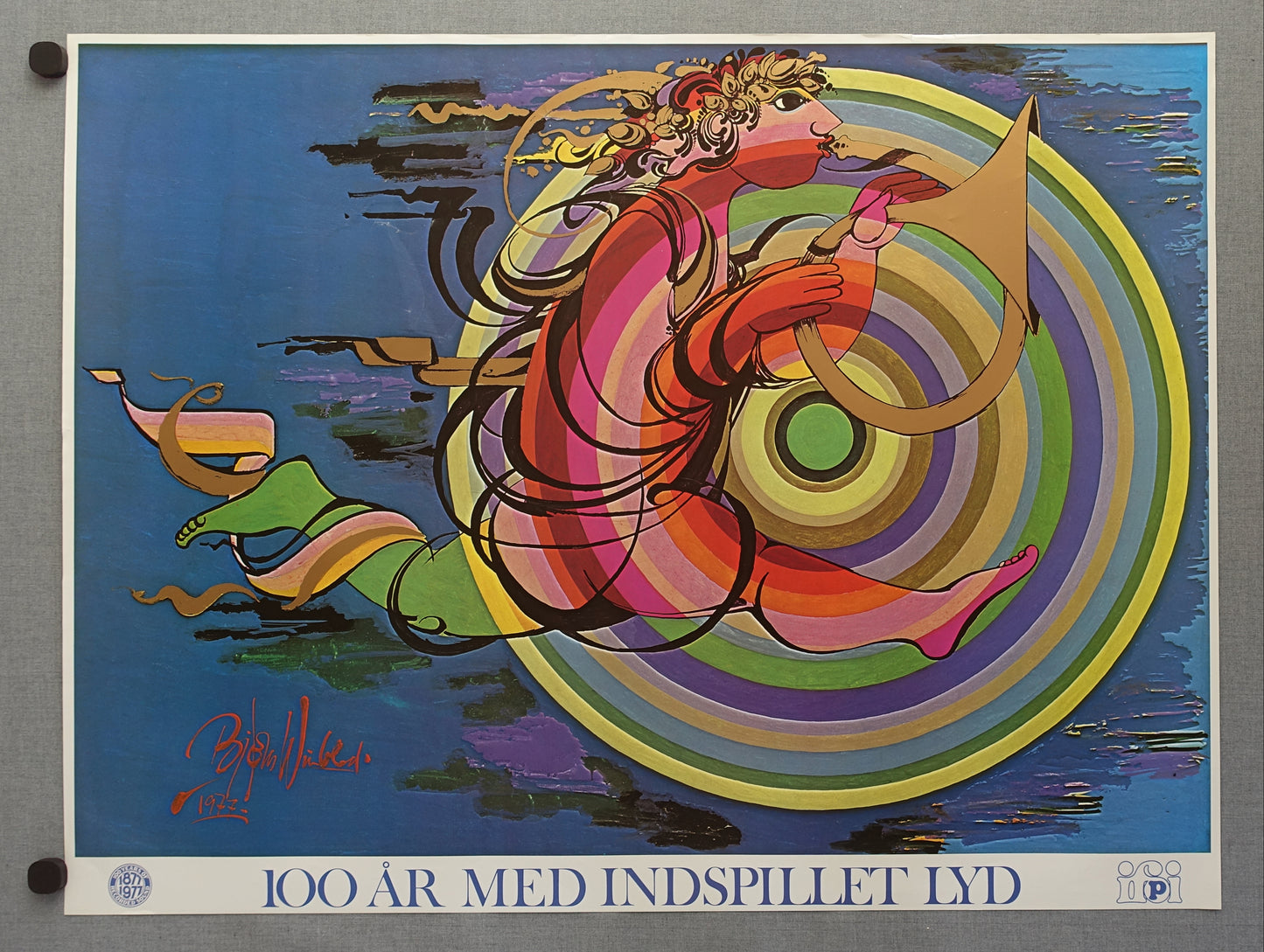 1977 Bjørn Wiinblad Music Artwork for IFOI Denmark - Original Vintage Poster