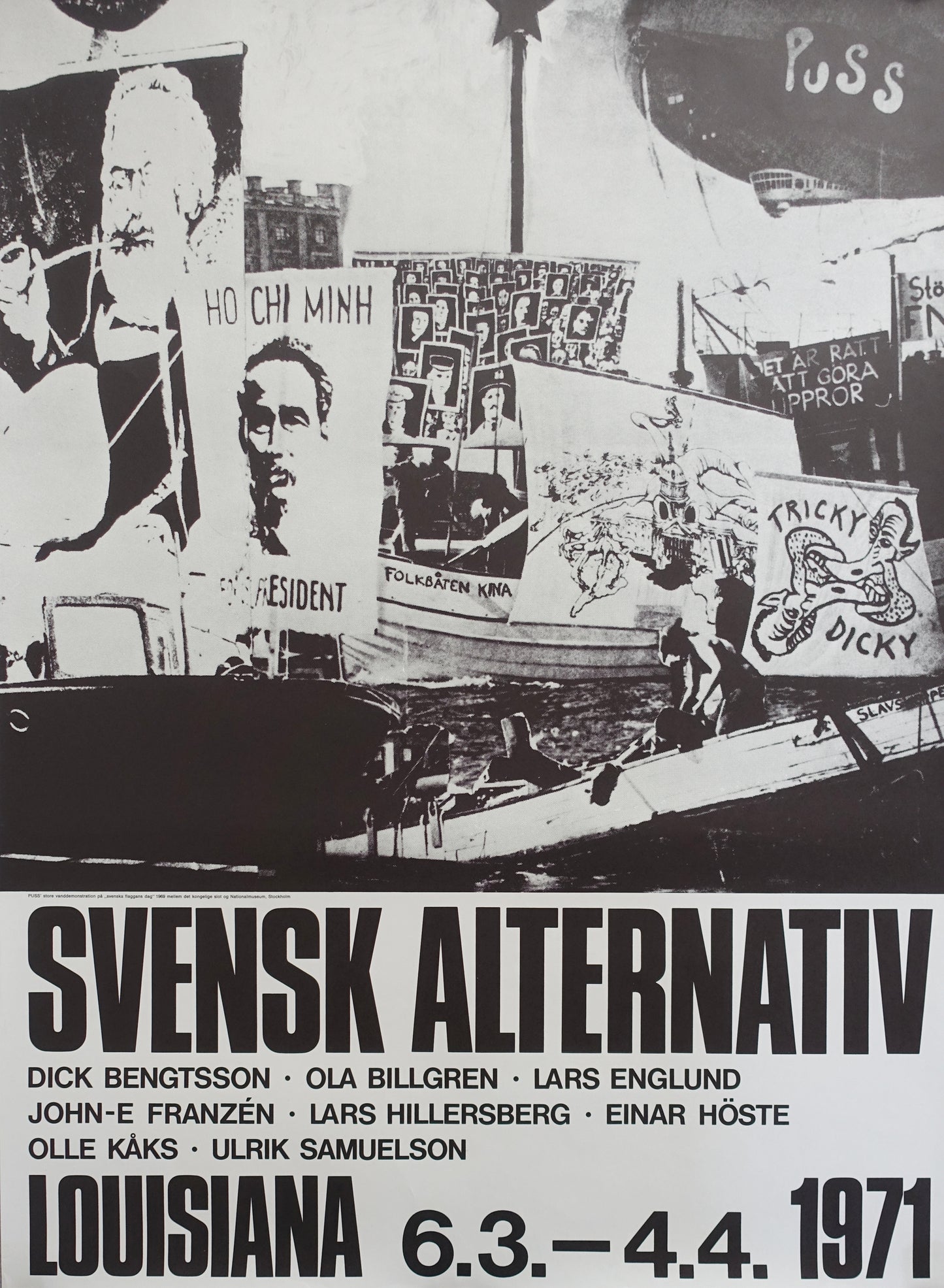 1971 Swedish Alternative Art on Louisiana Museum of Modern Art - Original Vintage Poster