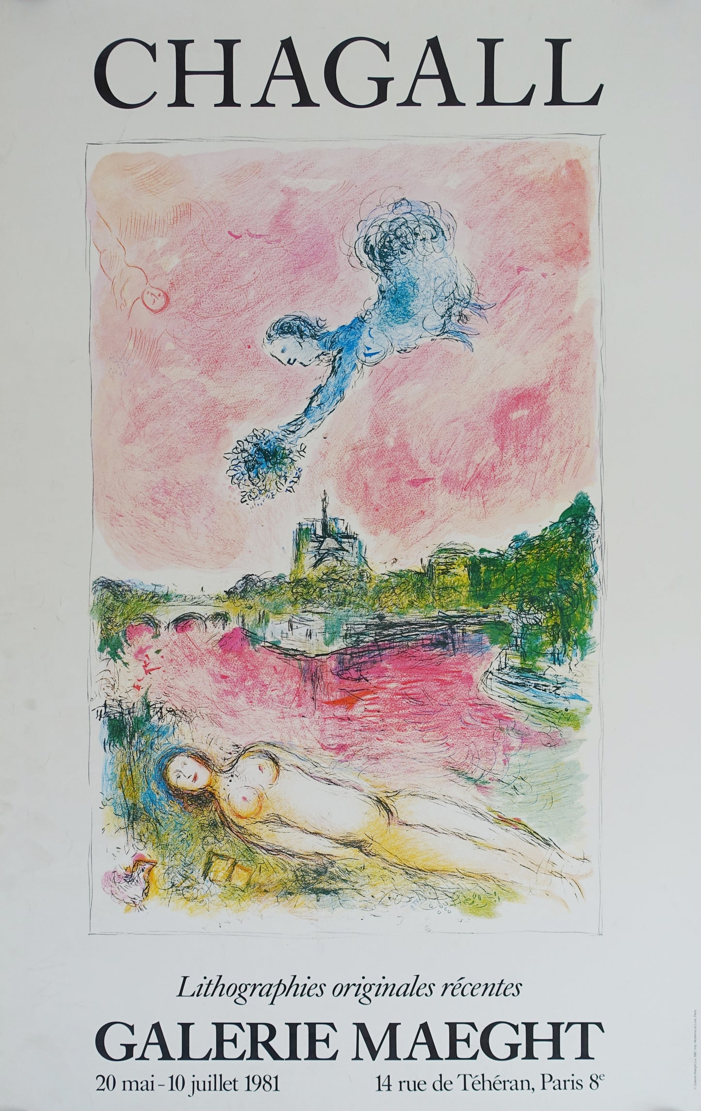 1984 Chagall Galerie Maeght Exhibition - Original Vintage Poster