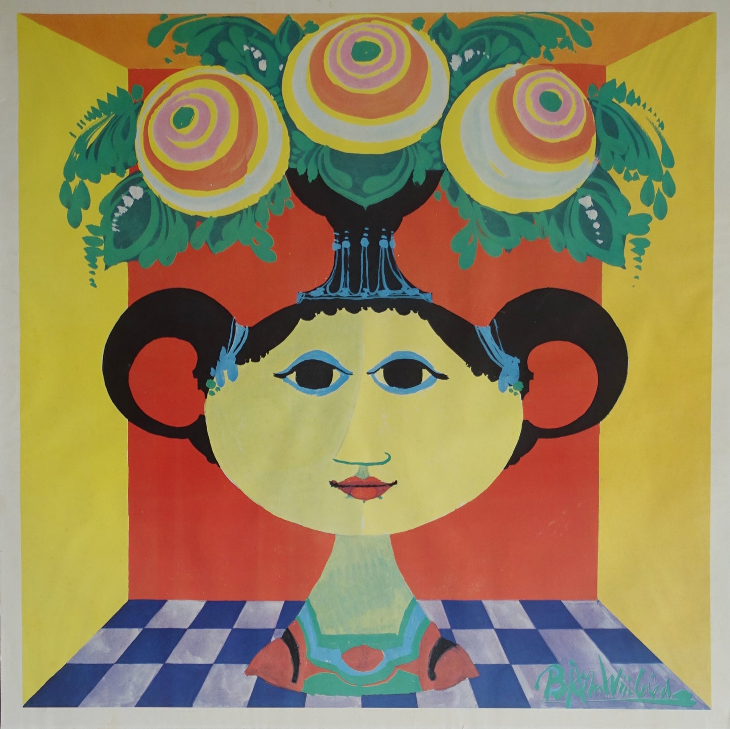 1970s Wiinblad Vase Artwork - Original Vintage Poster