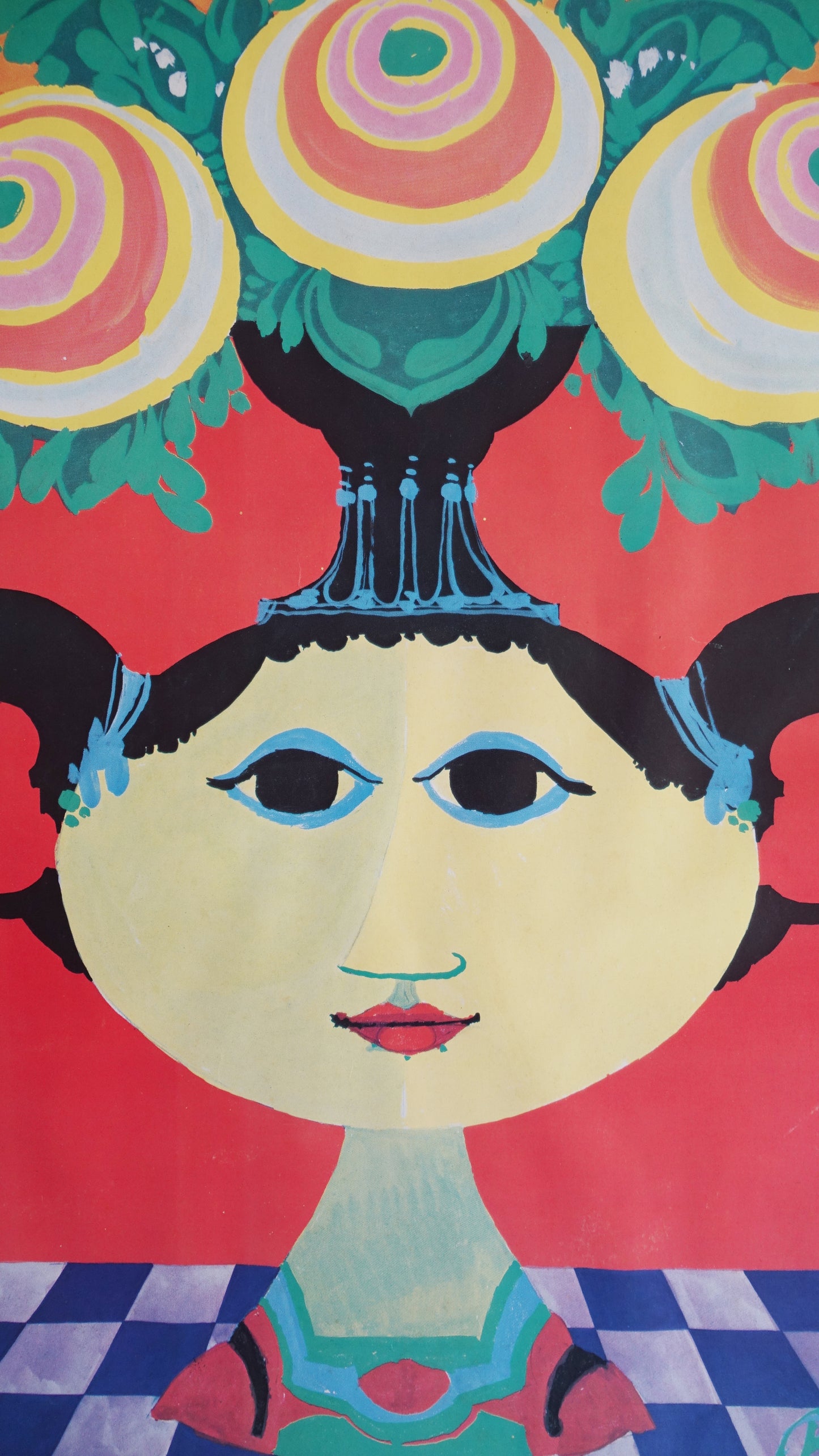 1970s Wiinblad Vase Artwork - Original Vintage Poster