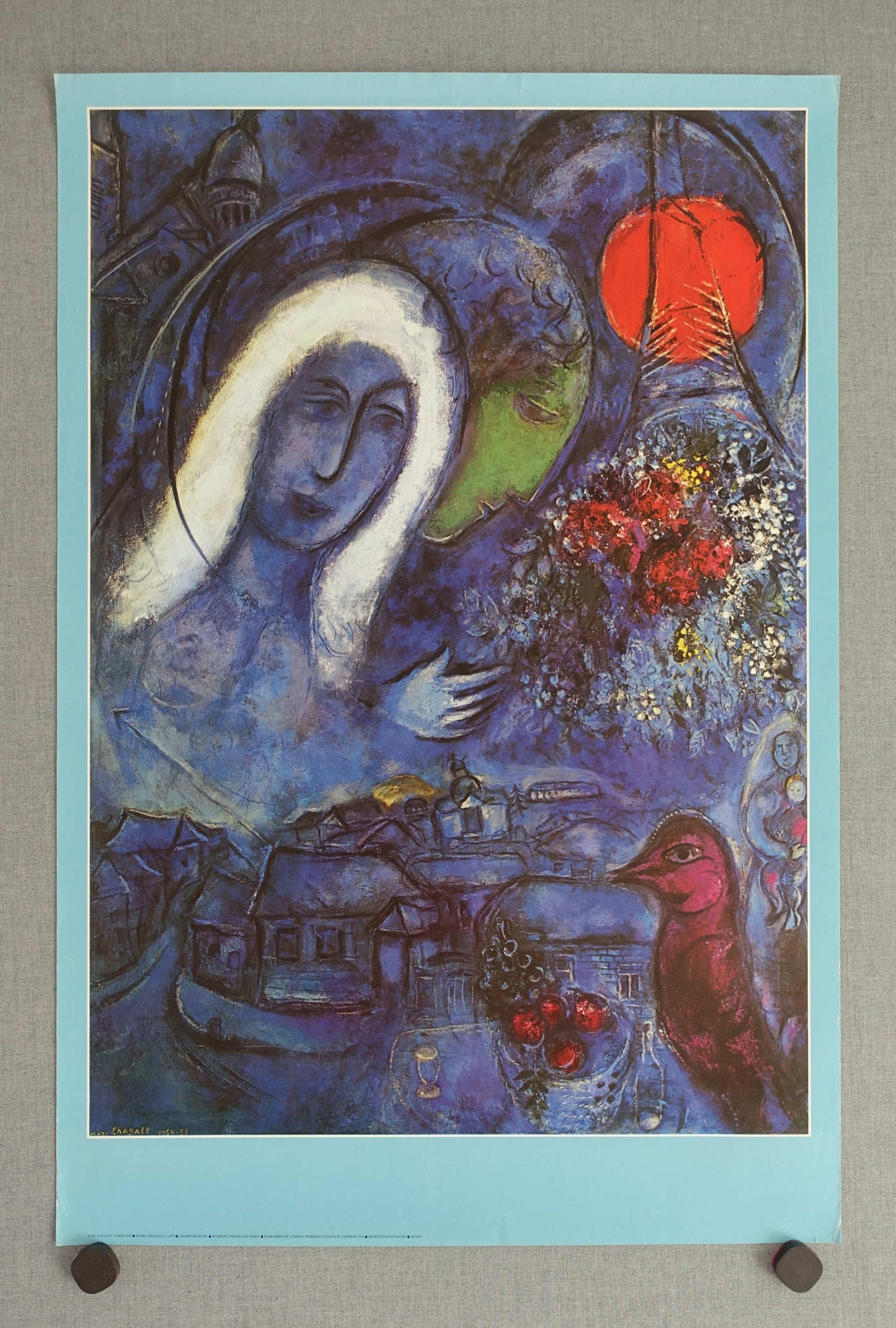 1974 Chagall Folkwang Essen Exhibition - Original Vintage Poster