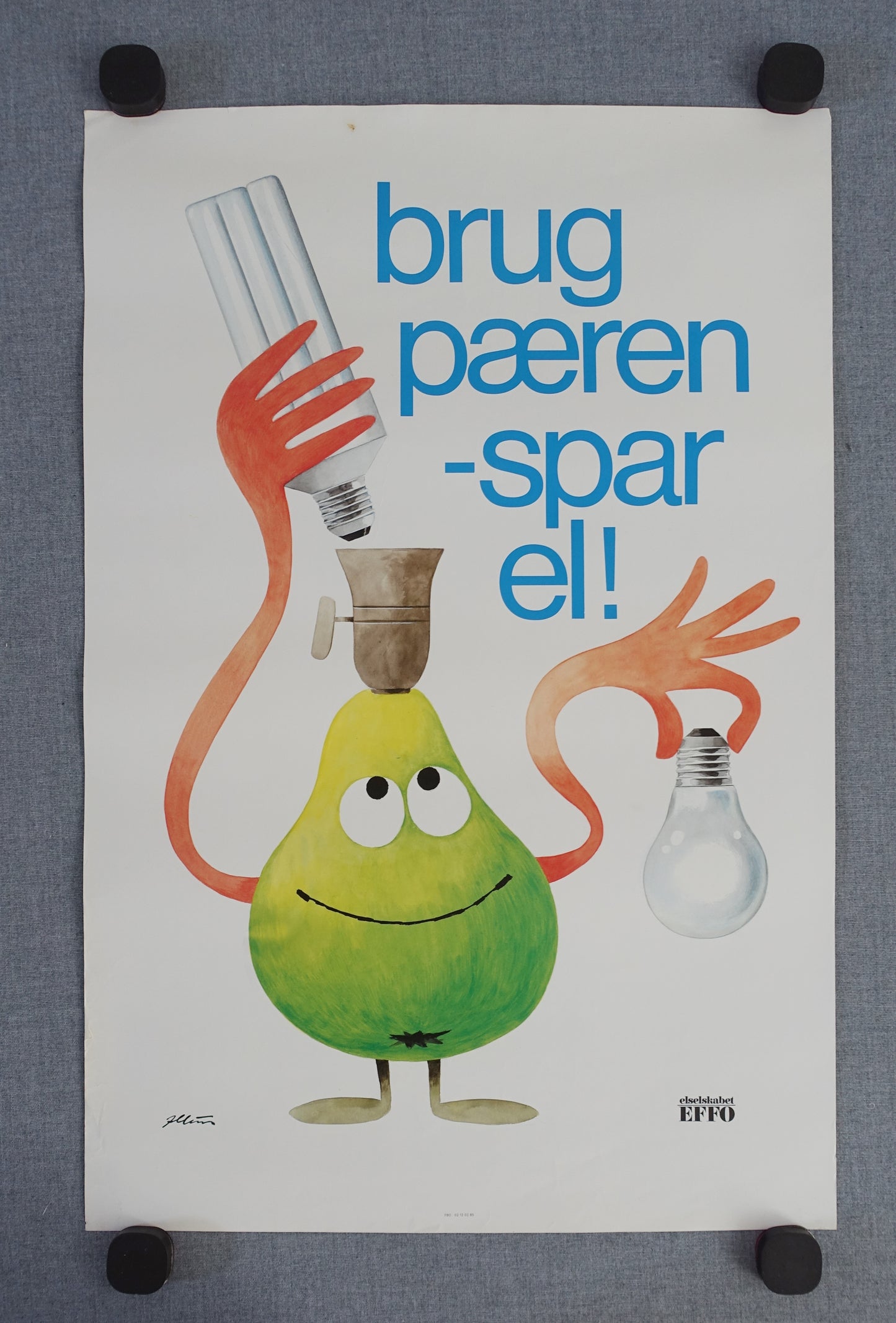1980s Save Energy Campaign Light Bulb - Original Vintage Poster