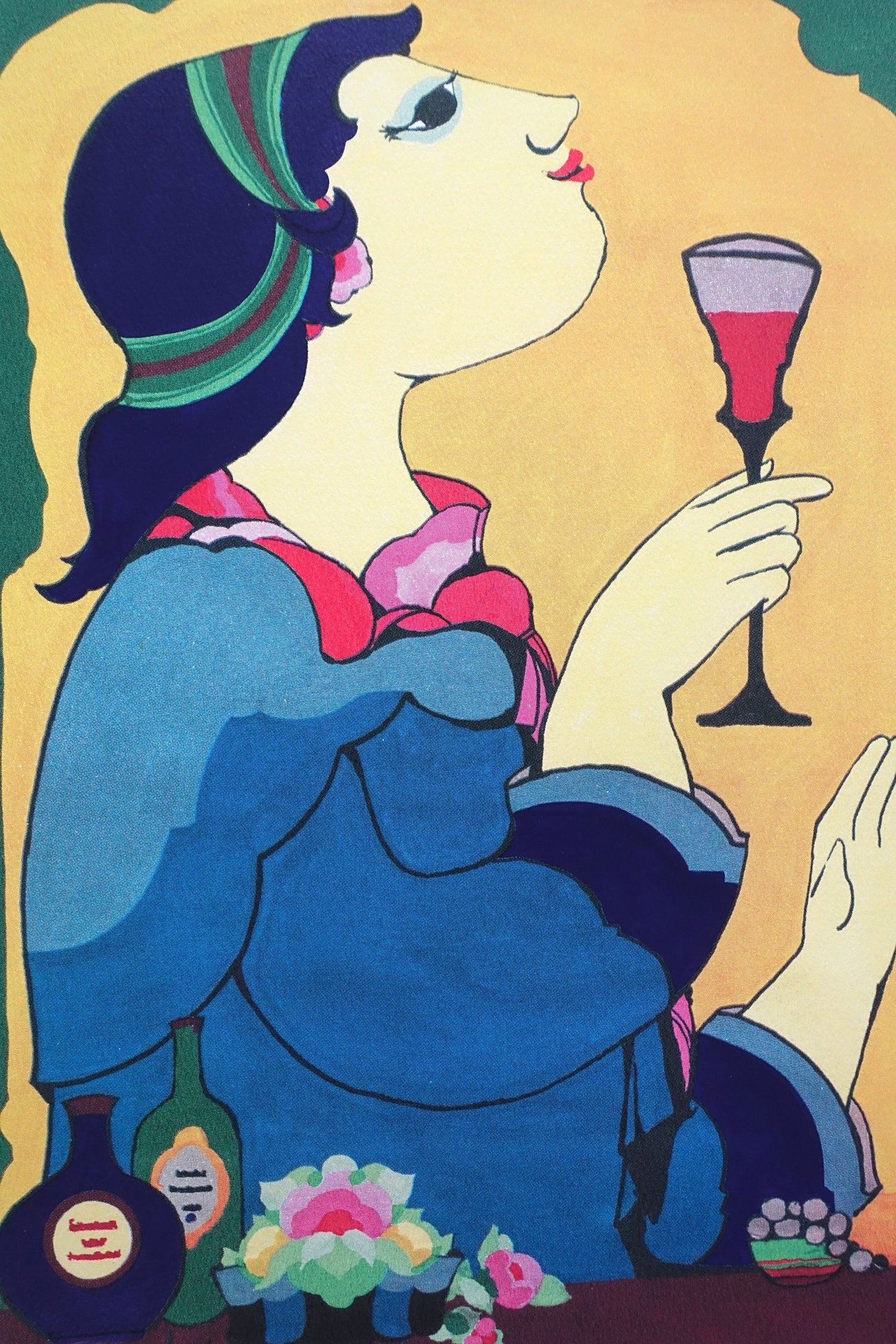 2007 Wiinblad Wine Drinking Lady II - Original Vintage Poster