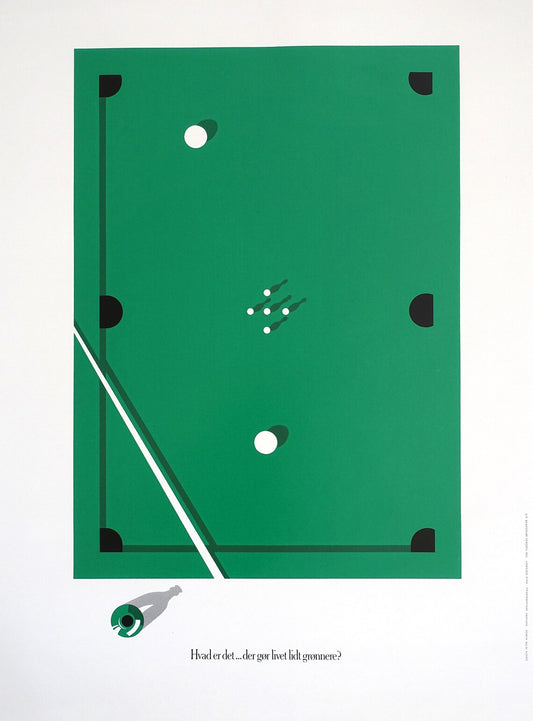 1985 Tuborg Beer Advertisement (Five-pin Billiards) - Original Vintage Poster
