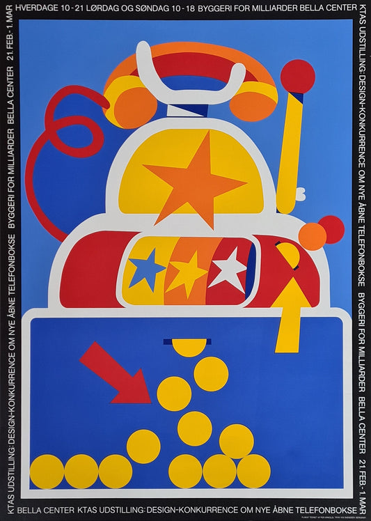 1980 Arnoldi Telephone Box Design - Original Vintage Poster