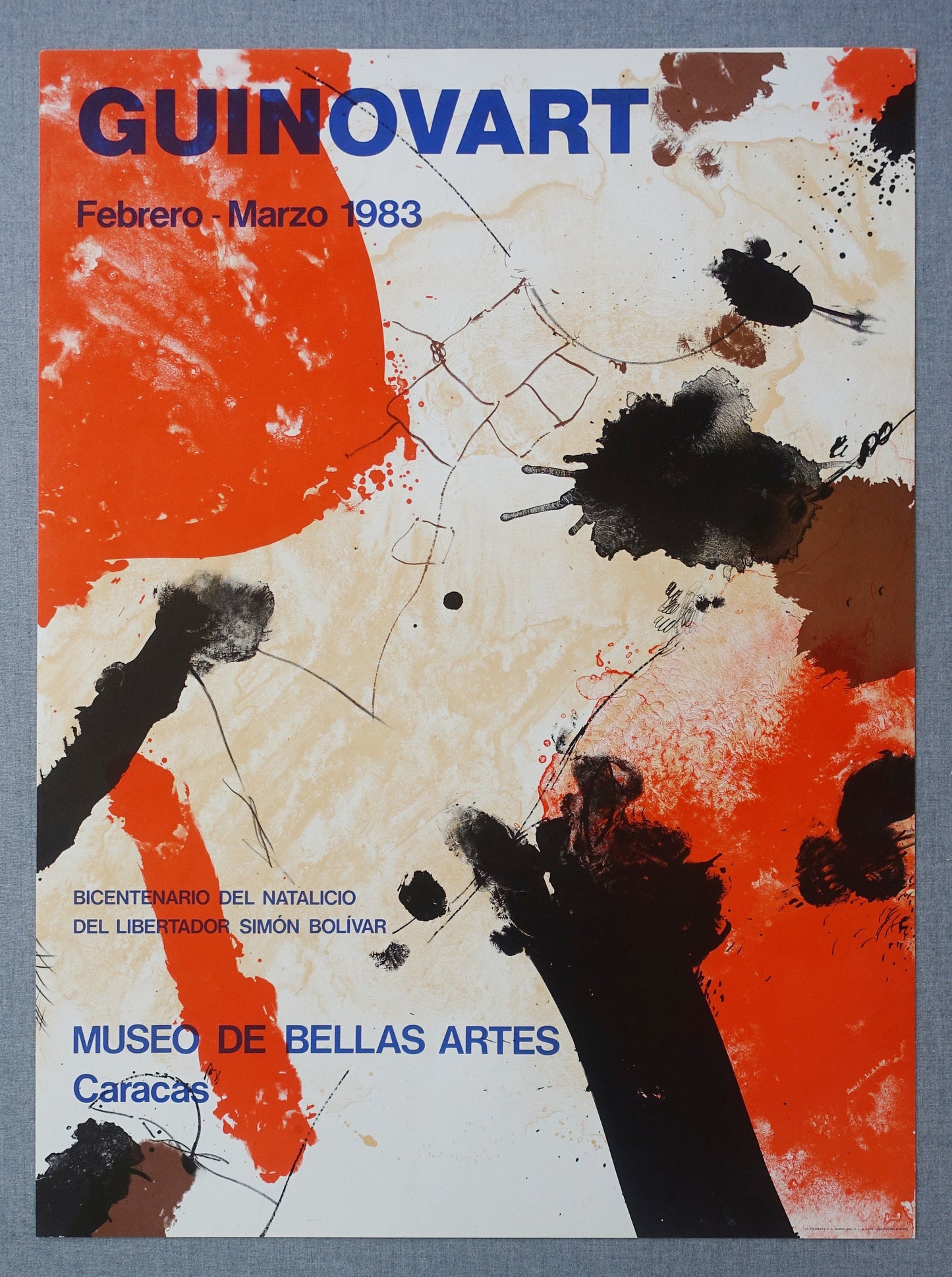 1983 Guniovart Exhibition Poster Museo de Bellas Artes Caracas - Original Vintage Poster