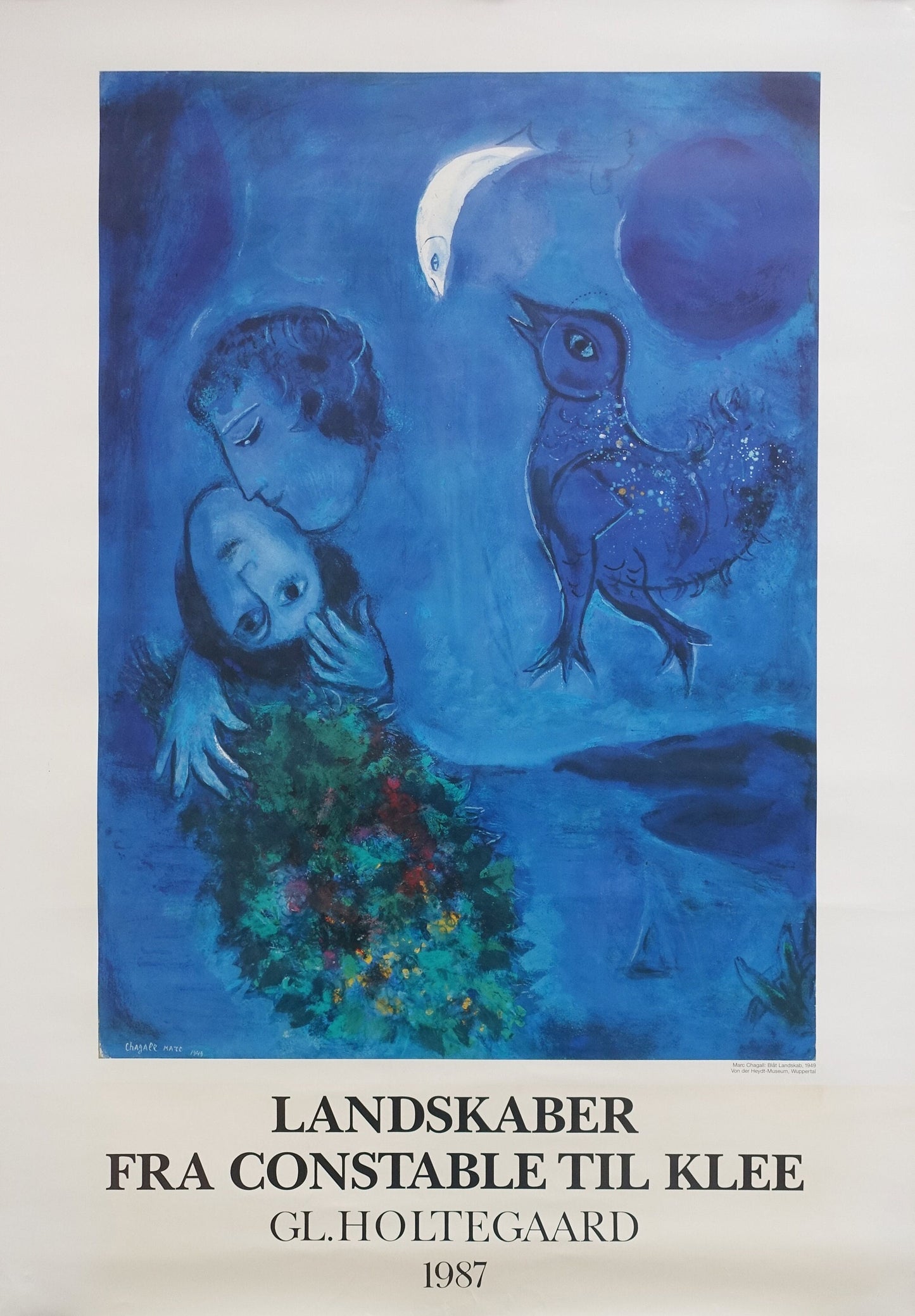 1987 Chagall Exhibition Poster - Original Vintage Poster
