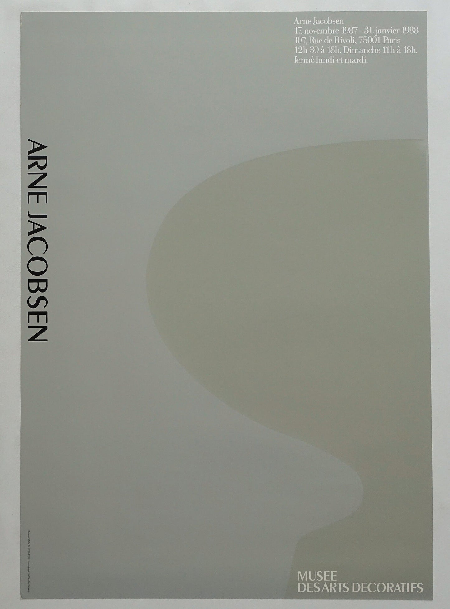 1987 Arne Jacobsen Ant Chair Exhibition Poster - Original Vintage Poster