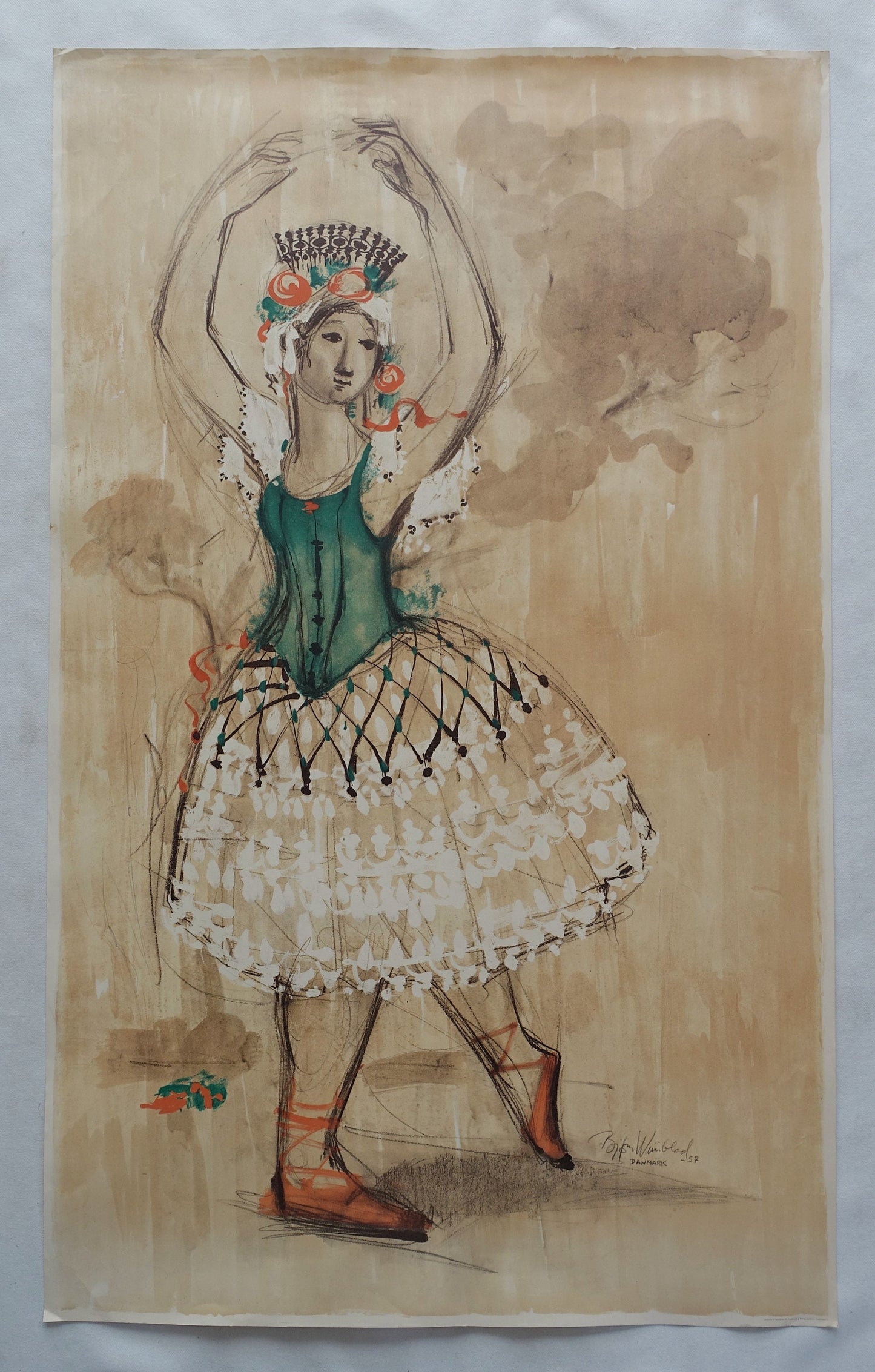 1957 Wiinblad Royal Danish Ballet - Original Vintage Poster