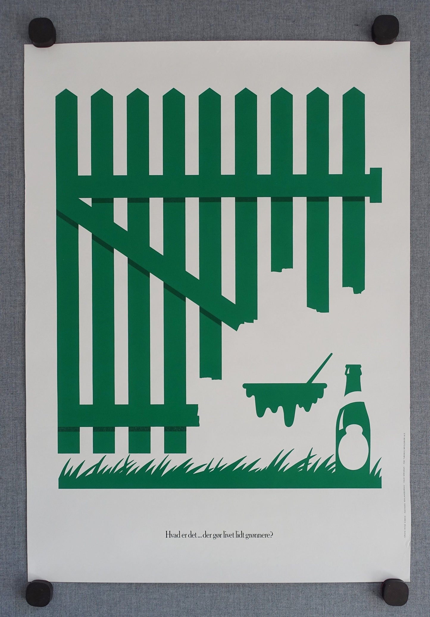 1985 Tuborg Beer Advertisement (Wooden fence) - Original Vintage Poster