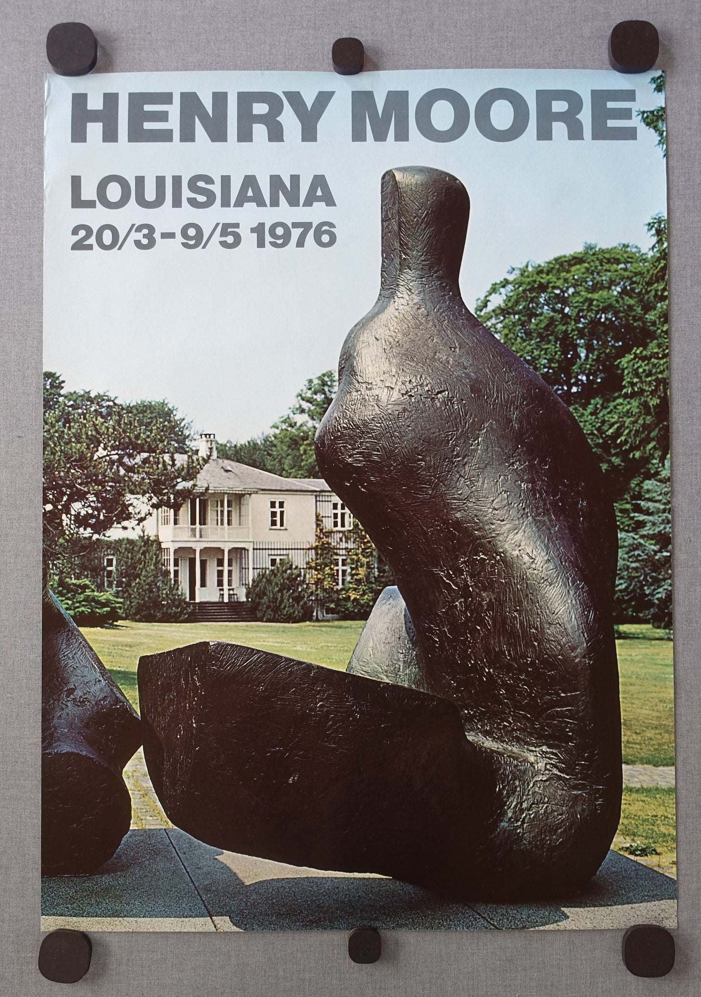 1976 Henry Moore Sculpture on Louisiana Museum of Modern Art - Original Vintage Poster