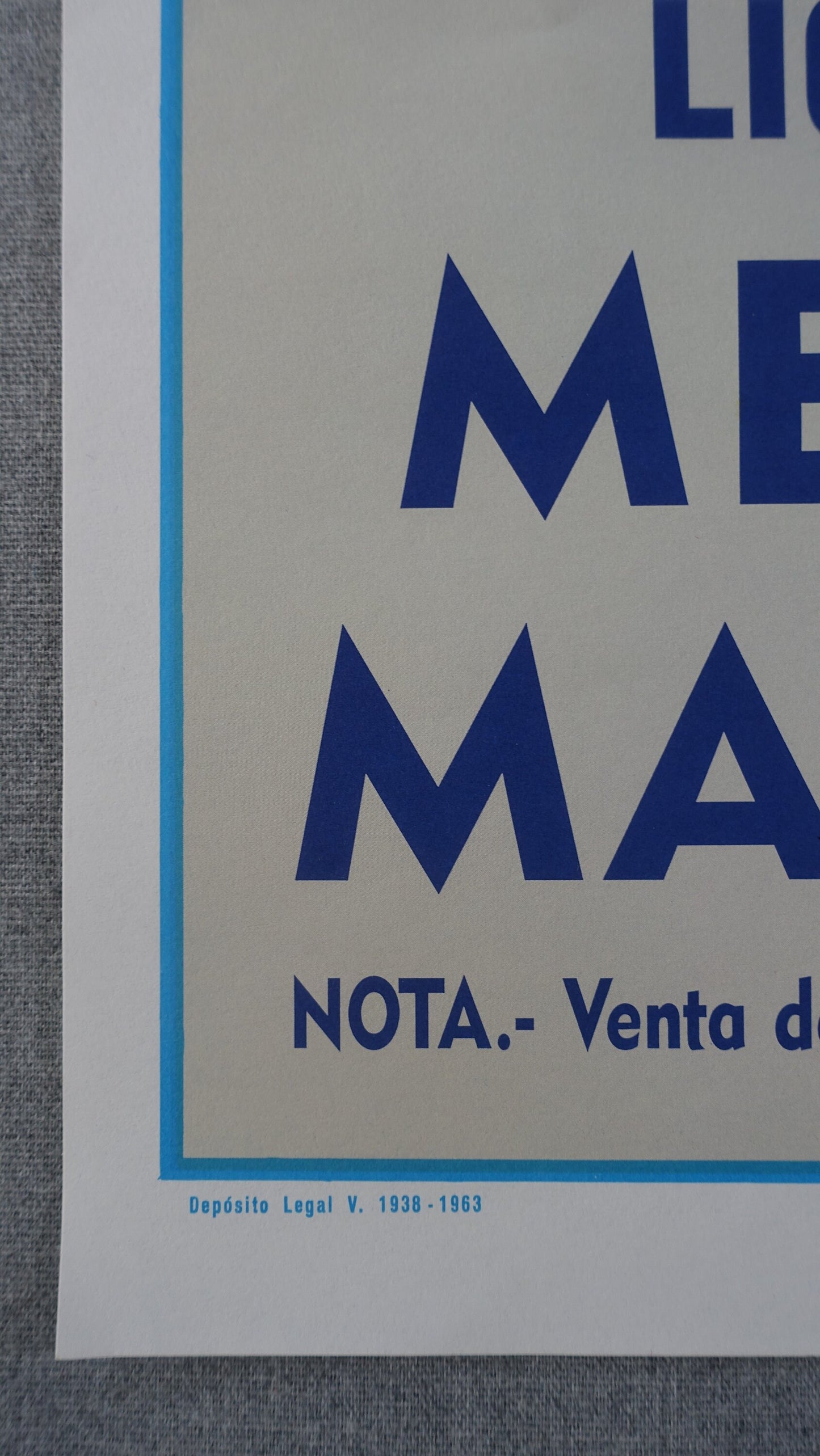 1966 Mestalla - Malaga Football Poster - Original Vintage Poster