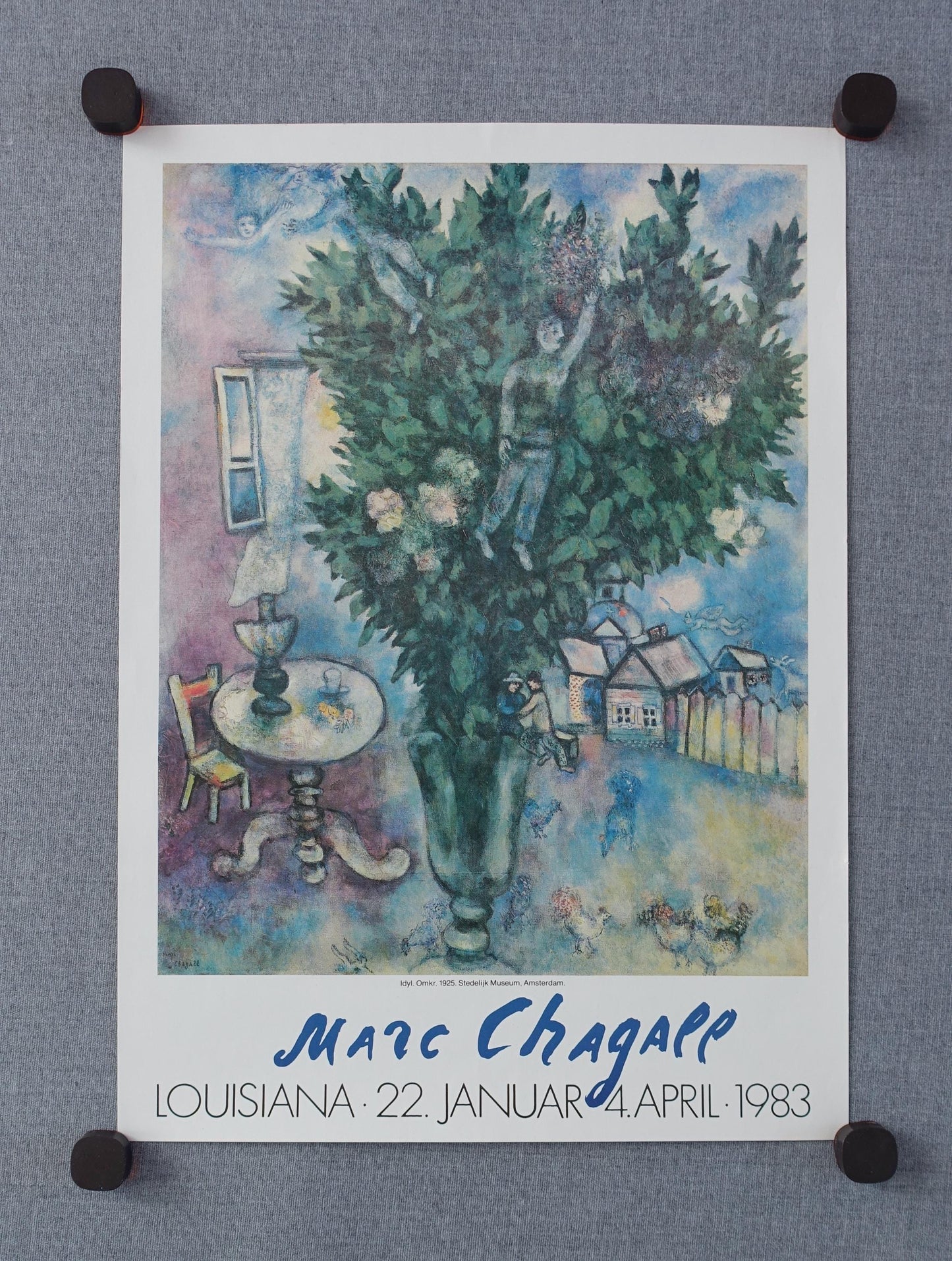 1983 Chagall on Louisiana Museum of Modern Art - Original Vintage Poster