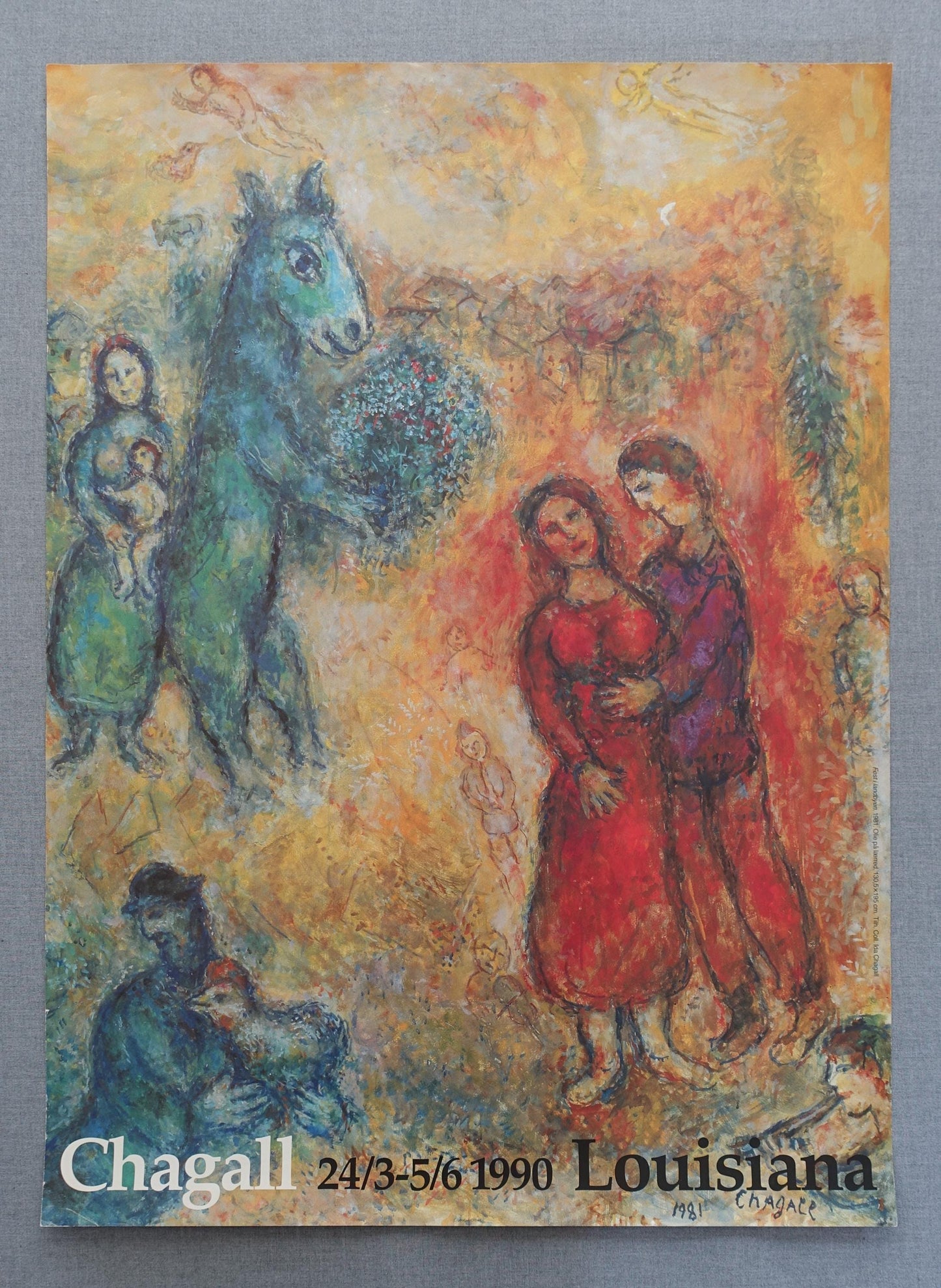 1990 Chagall on Louisiana Museum of Modern Art - Original Vintage Poster