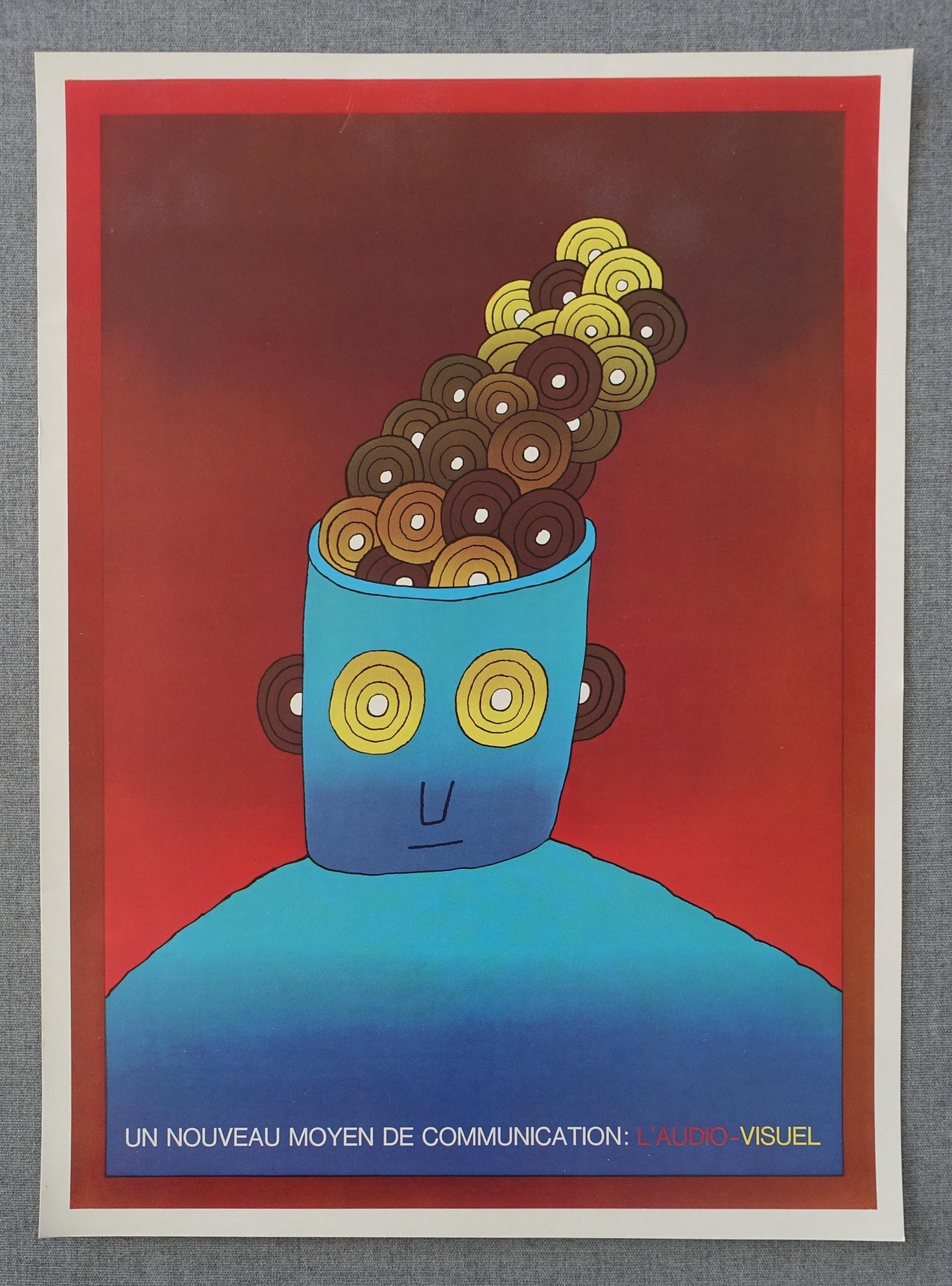 1983 Folon L'Audio-Visuel - Original Vintage Poster