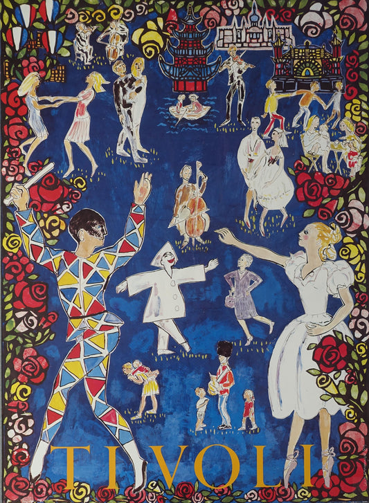 1989 Tivoli Gardens by Ulla Kampmann - Original Vintage Poster
