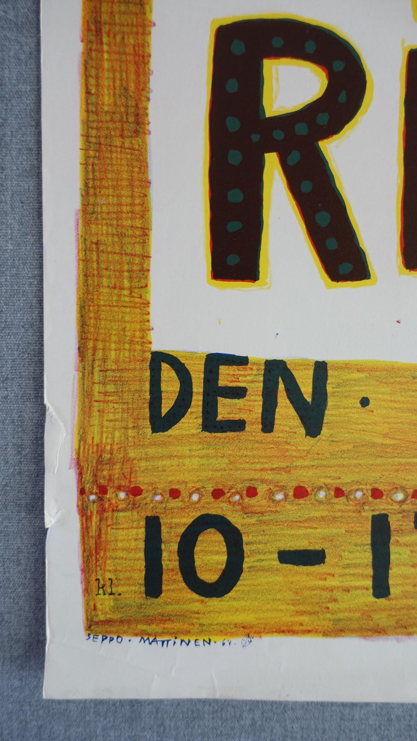 1969 Koloristerne Exhibition Poster - Original Vintage Poster