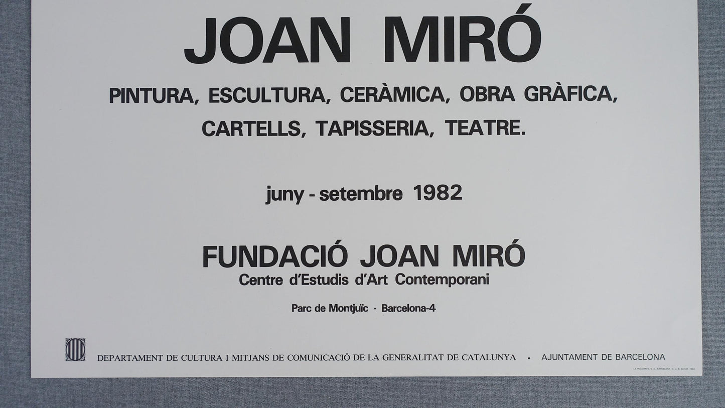 1982 Miro Barcelona Exhibition Poster - Original Vintage Poster