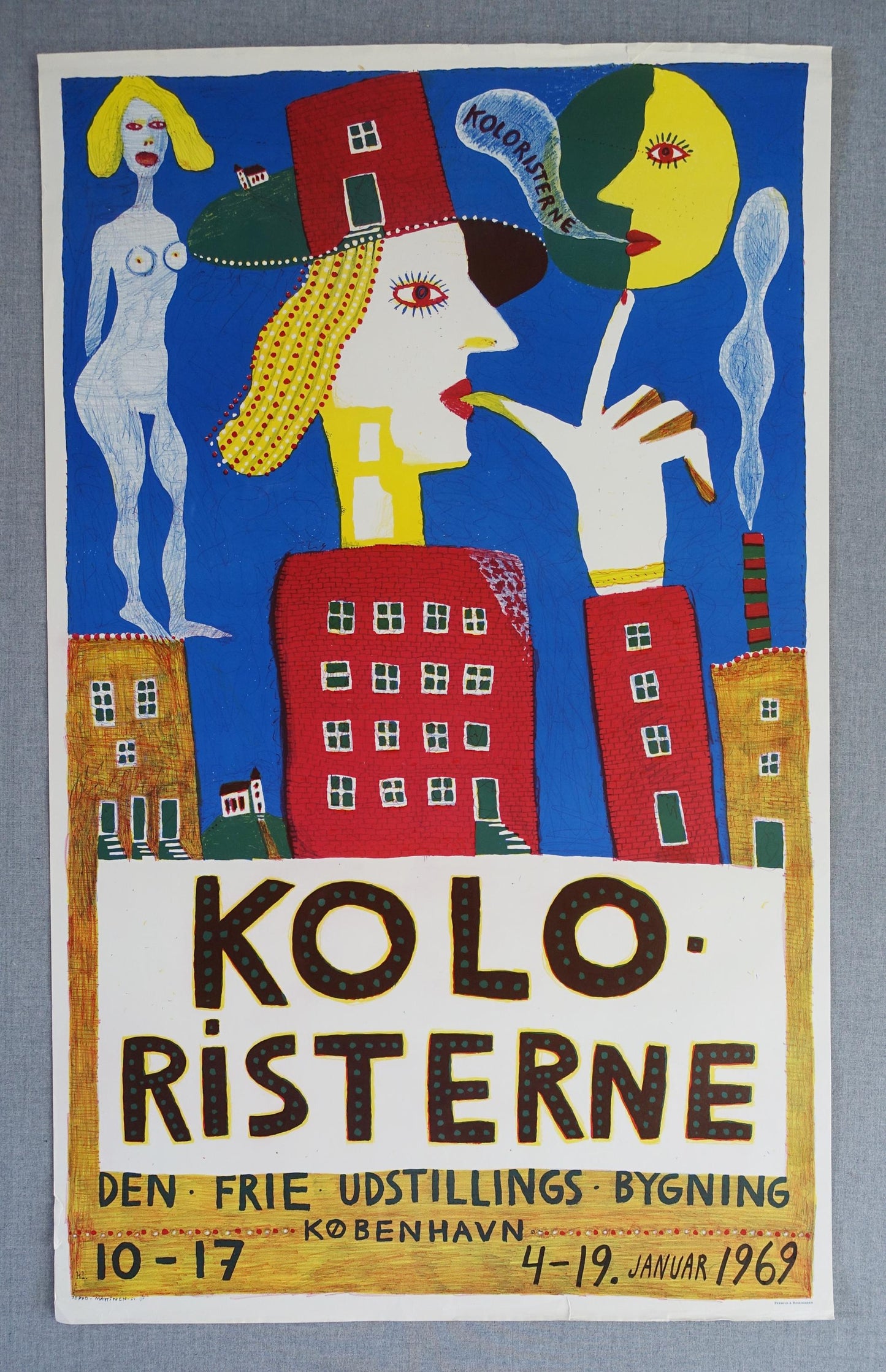 1969 Koloristerne Exhibition Poster - Original Vintage Poster
