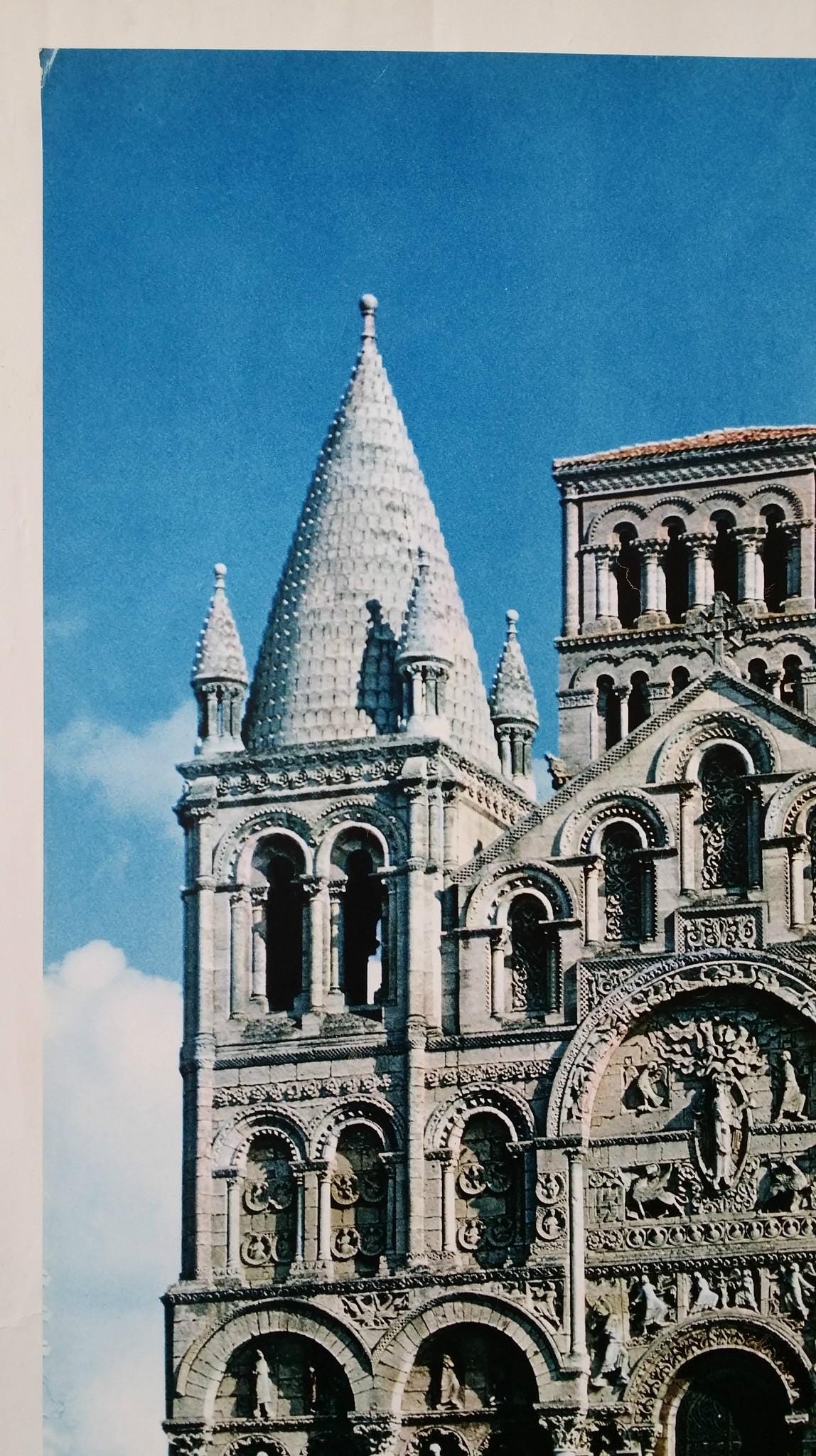 1960s France, Cathedral of Angouléme - Original Vintage Poster