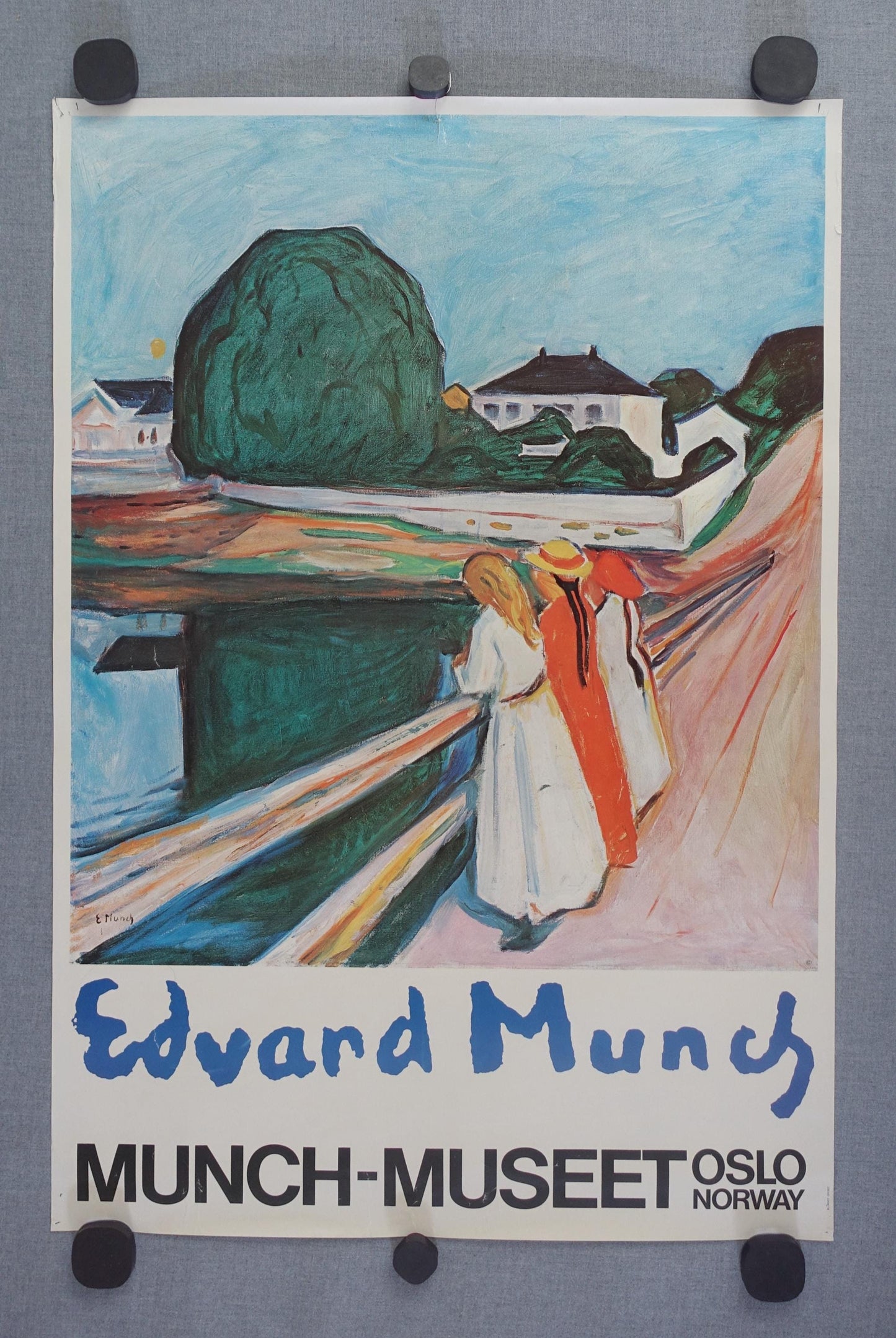 1970s Edvard Munch The Girls on the Bridge on Munch Museum - Original Vintage Poster