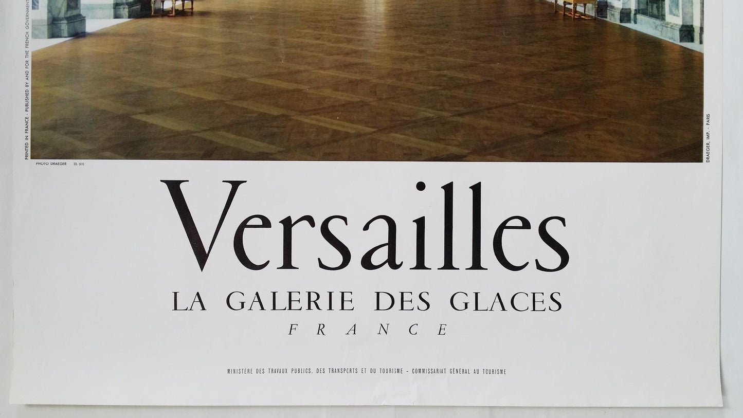 1960s France, Versailles - La Galerie des Glaces - Original Vintage Poster