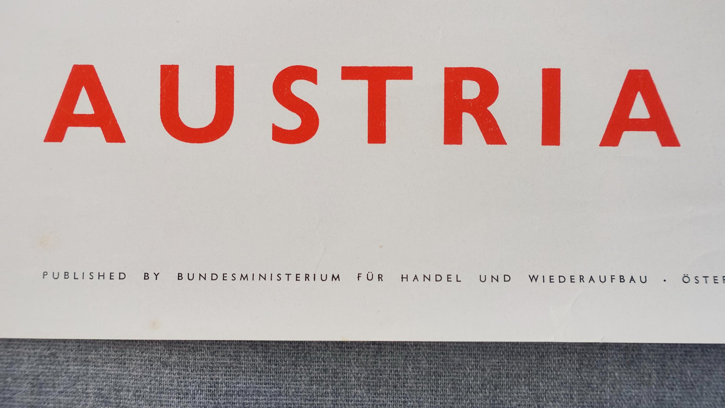 1960s Austria Travel Poster Greinburg, Oberösterreich - Original Vintage Poster