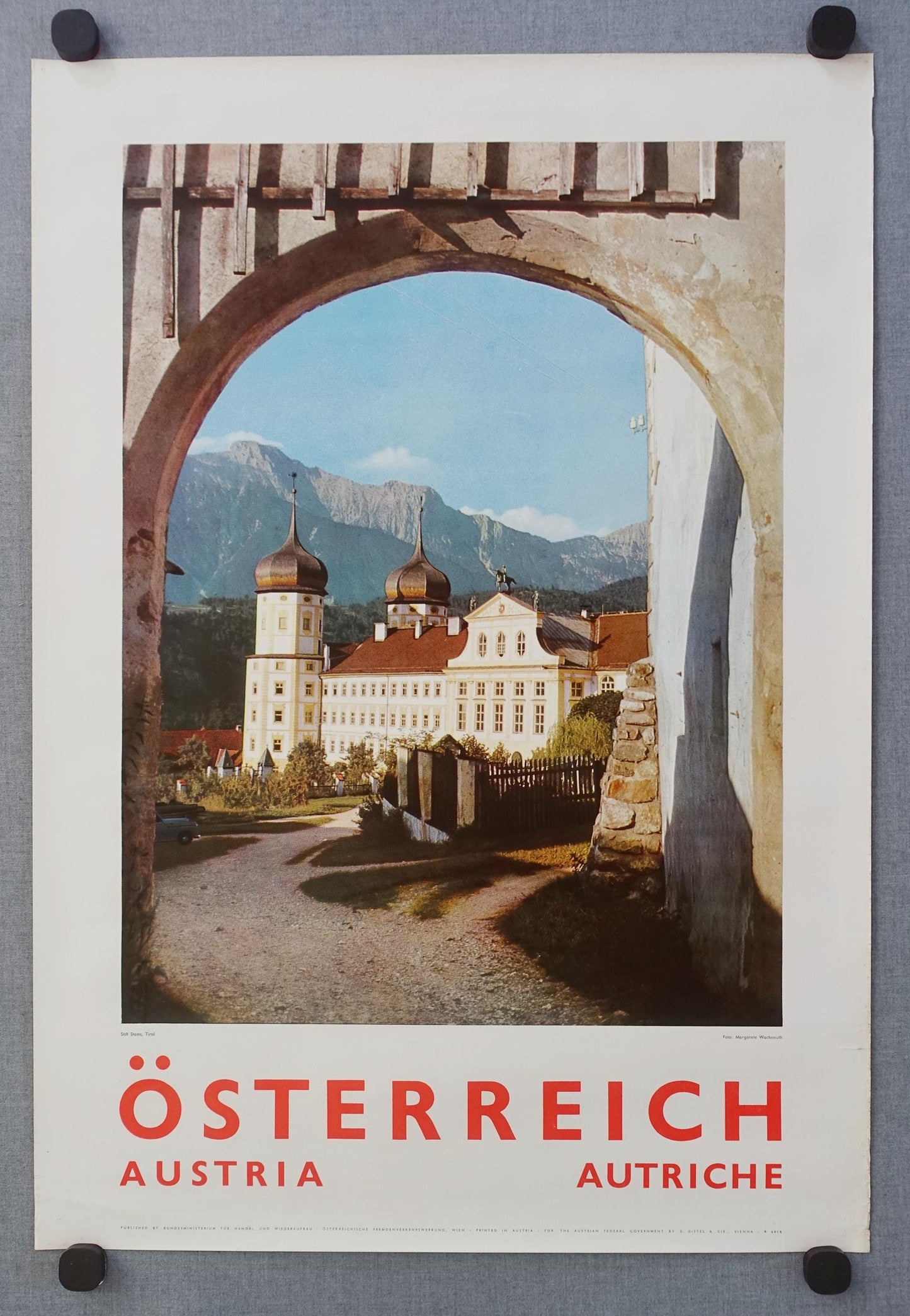 1960s Austria Travel Poster Stift Stams, Tirol - Original Vintage Poster