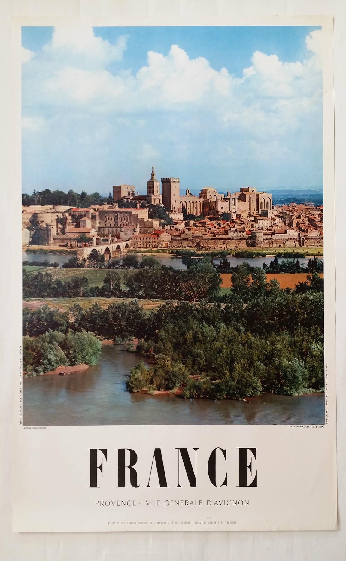 1960s France, Avignon Travel Poster - Original Vintage Poster