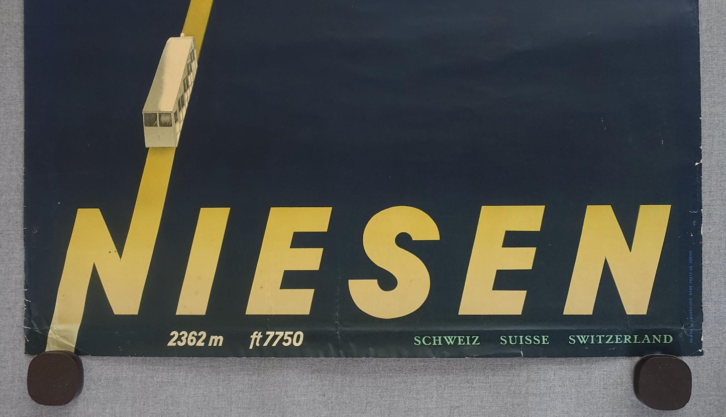 1930s Niesen Switzerland Ski Poster - Original Vintage Poster