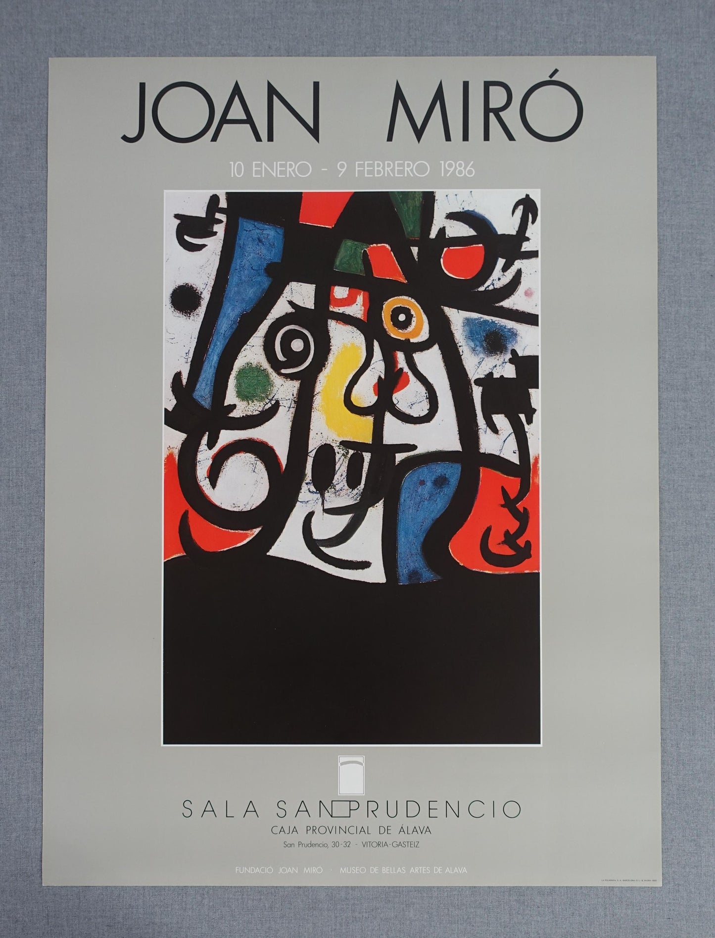 1986 Miro Exhibition Poster Sala San Prudencio - Original Vintage Poster