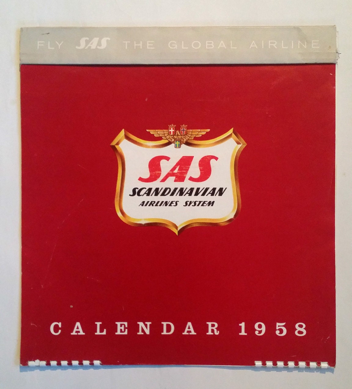 1958 Otto Nielsen SAS Airlines Calendar - Original Vintage Calendar