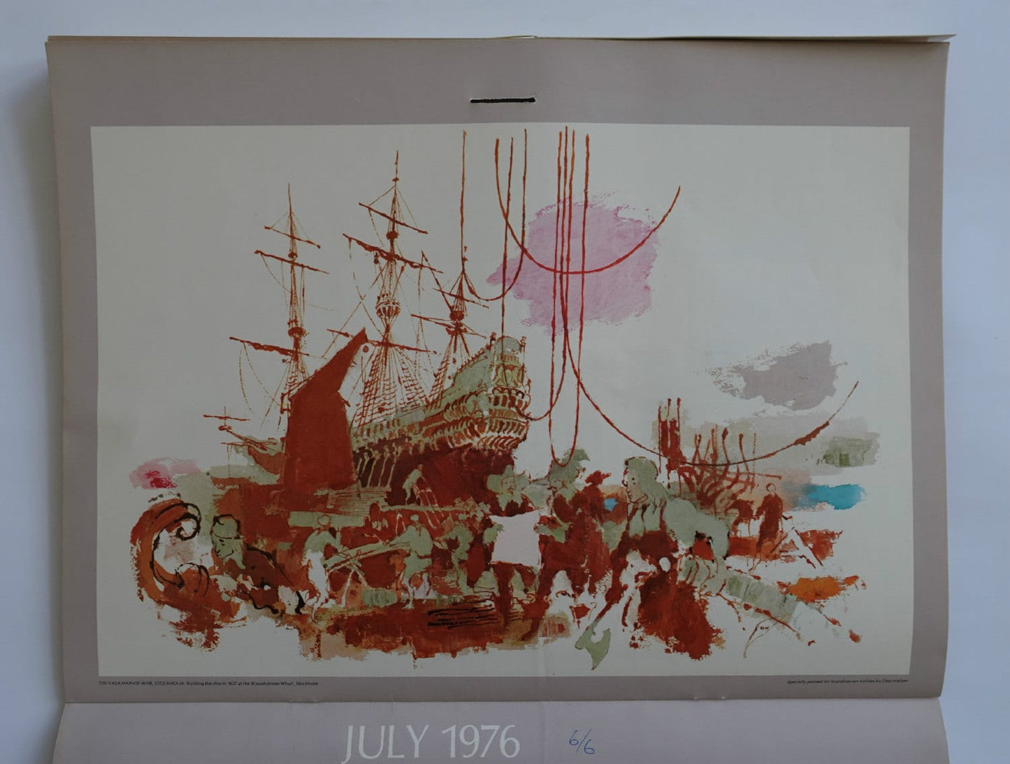 1976 SAS Airlines Calendar by Otto Nielsen - Original Vintage Calendar