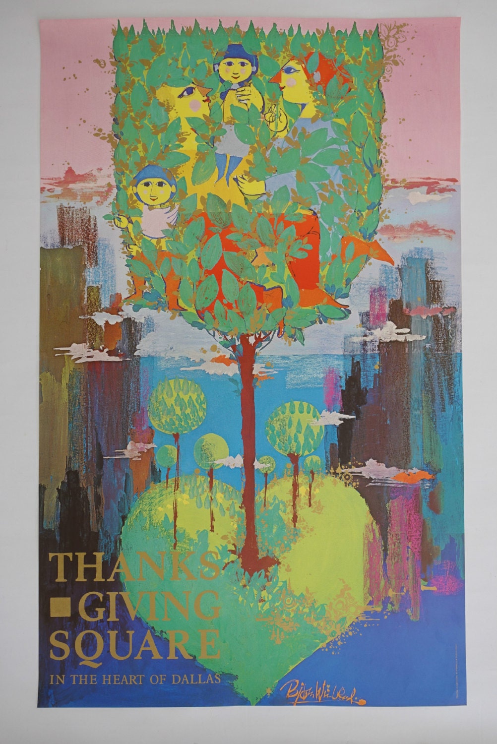 1970s Wiinblad Thanks Giving Square - Original Vintage Poster