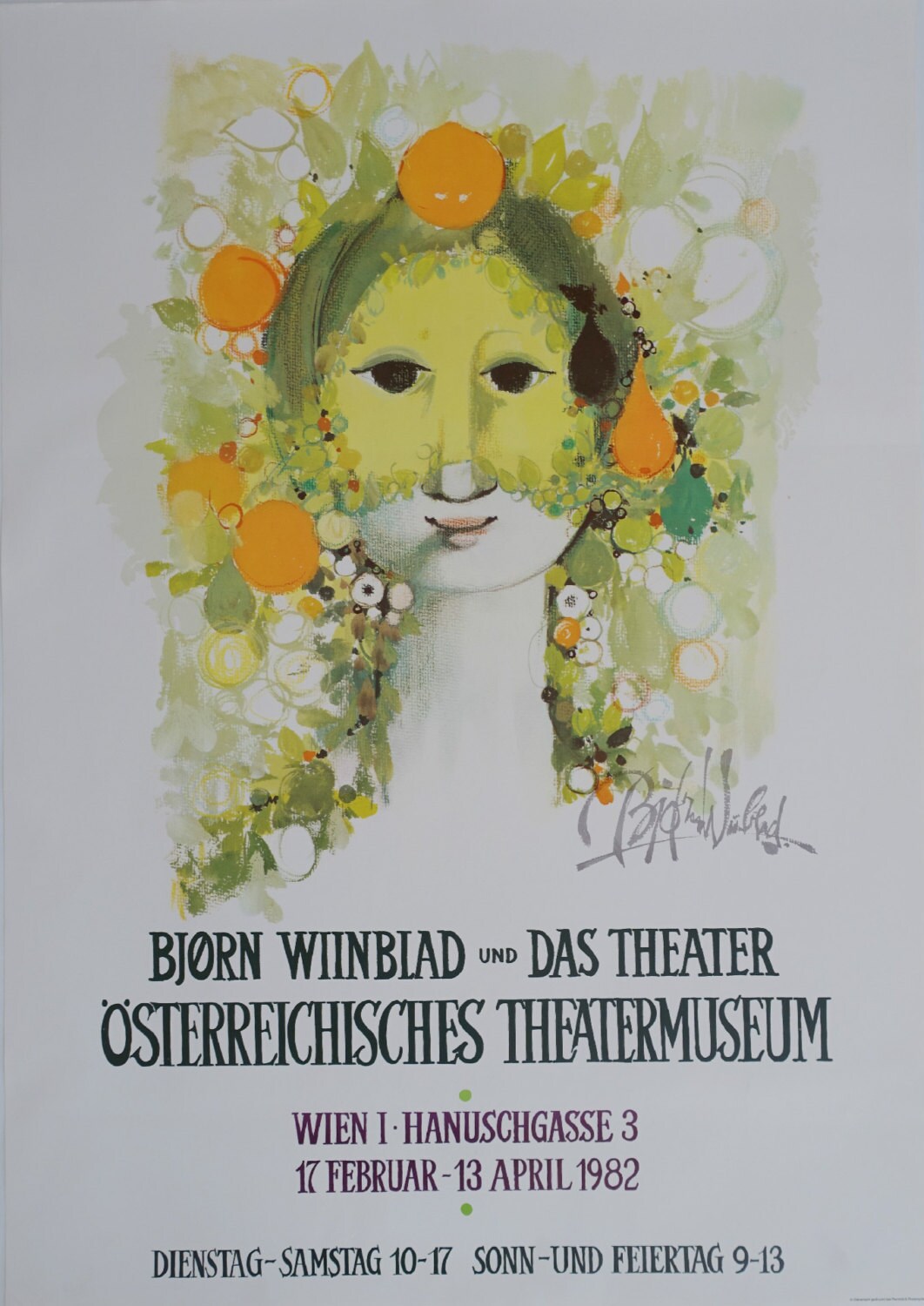 1982 Wiinblad Exhibition Poster Austria - Original Vintage Poster
