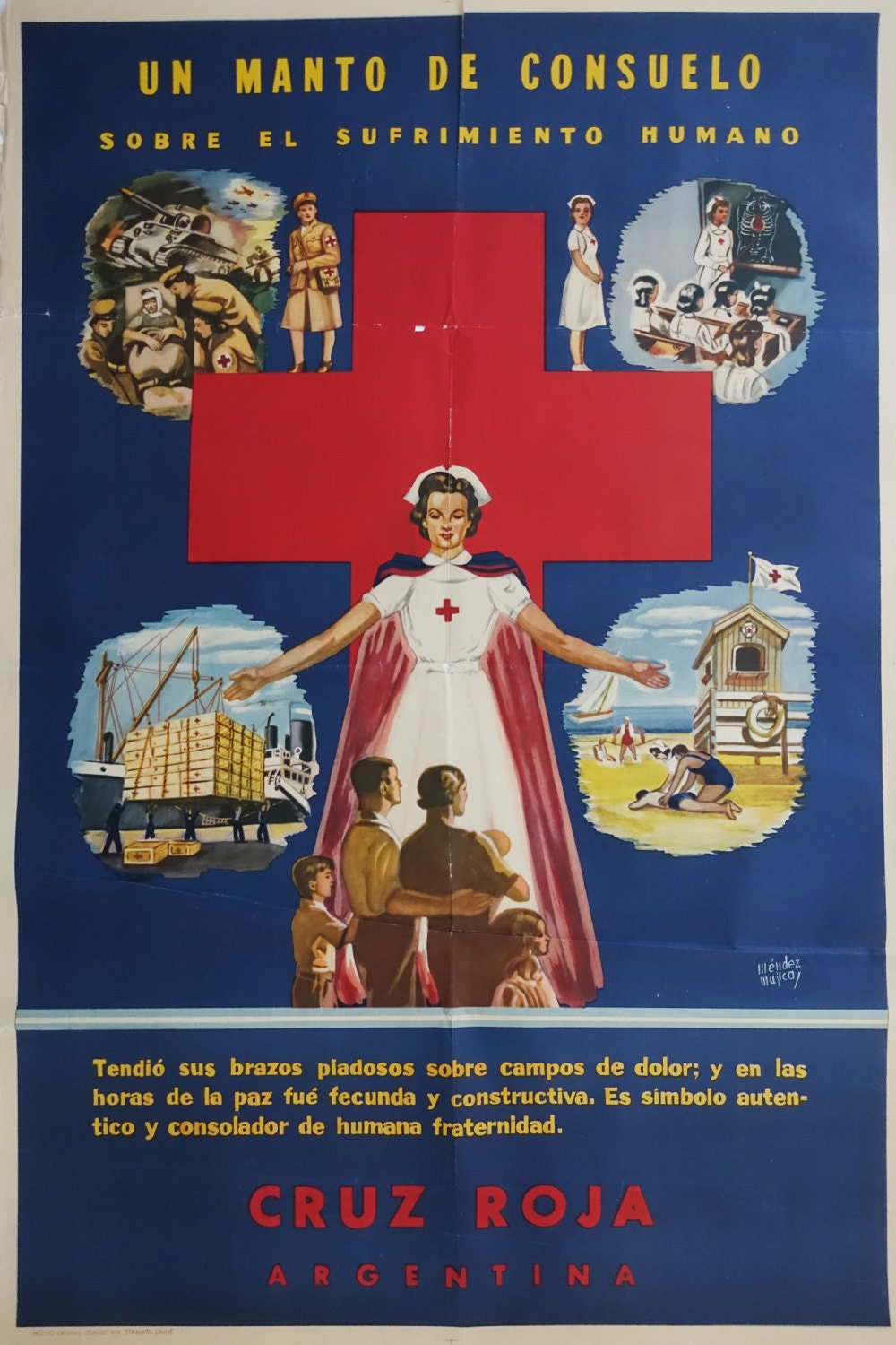 1950s Argentinian Red Cross - Original Vintage Poster